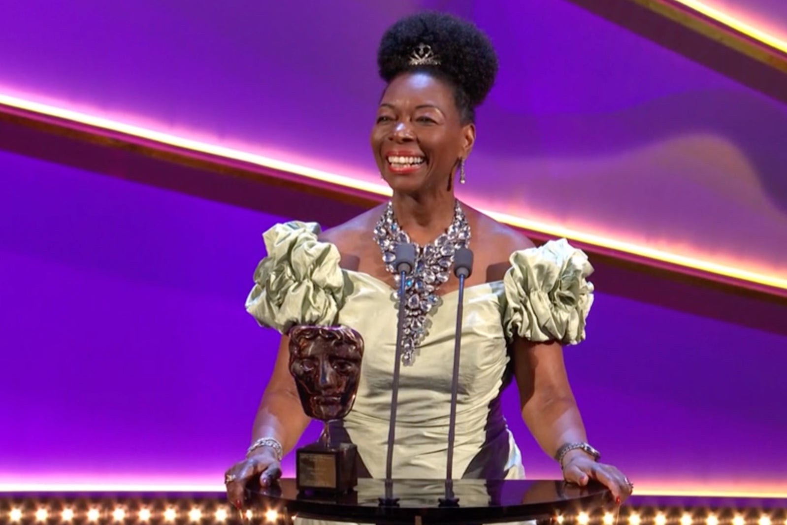 Baroness Floella Benjamin with her Bafta