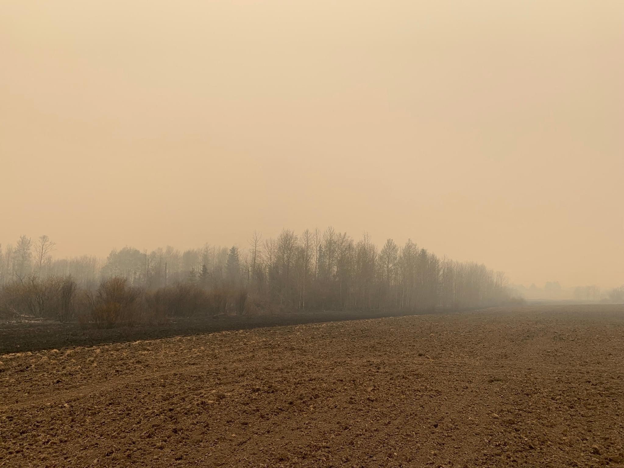 Smoke fills the air in Albert, Canada as the Parker Lake wildfire rages in British Columbia