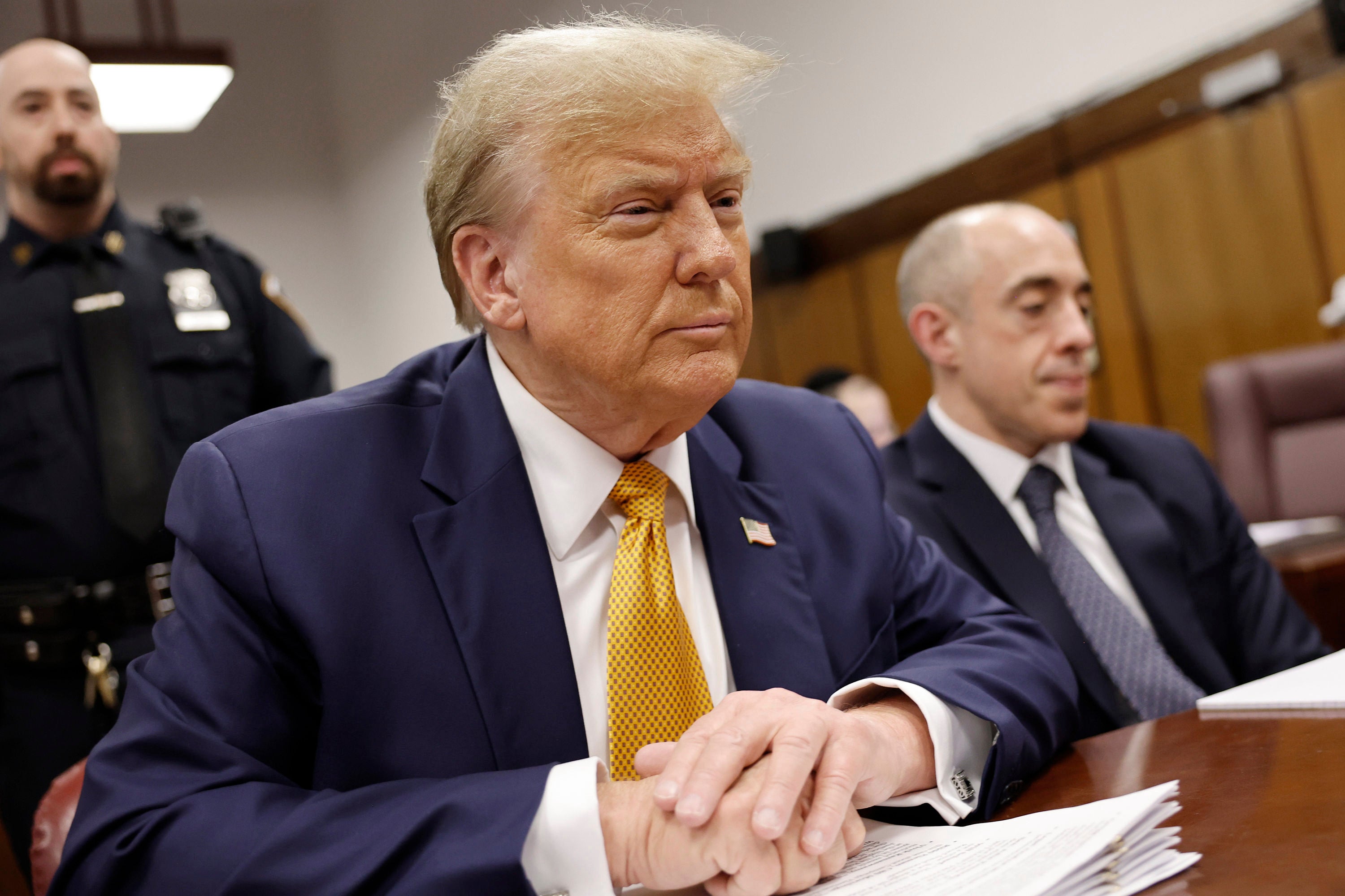 Trump appears before his trial in Manhattan for the 17th day