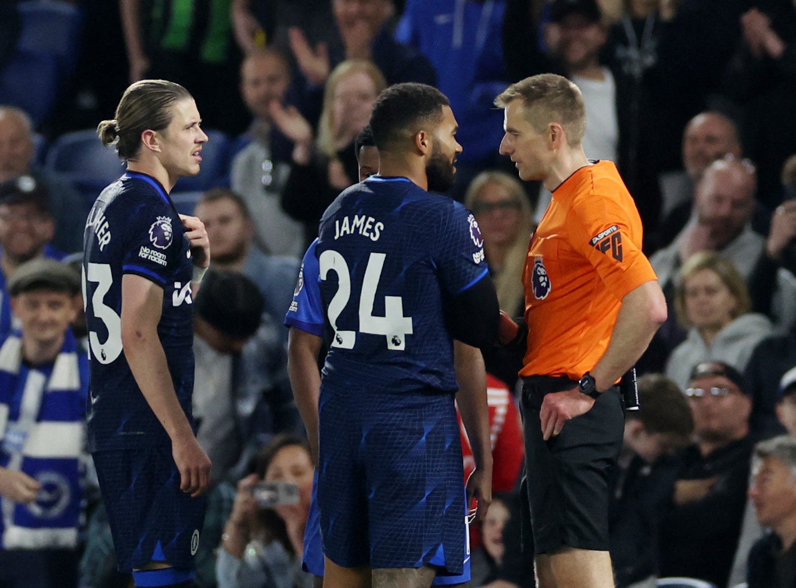 Reece James was sent off against Brighton