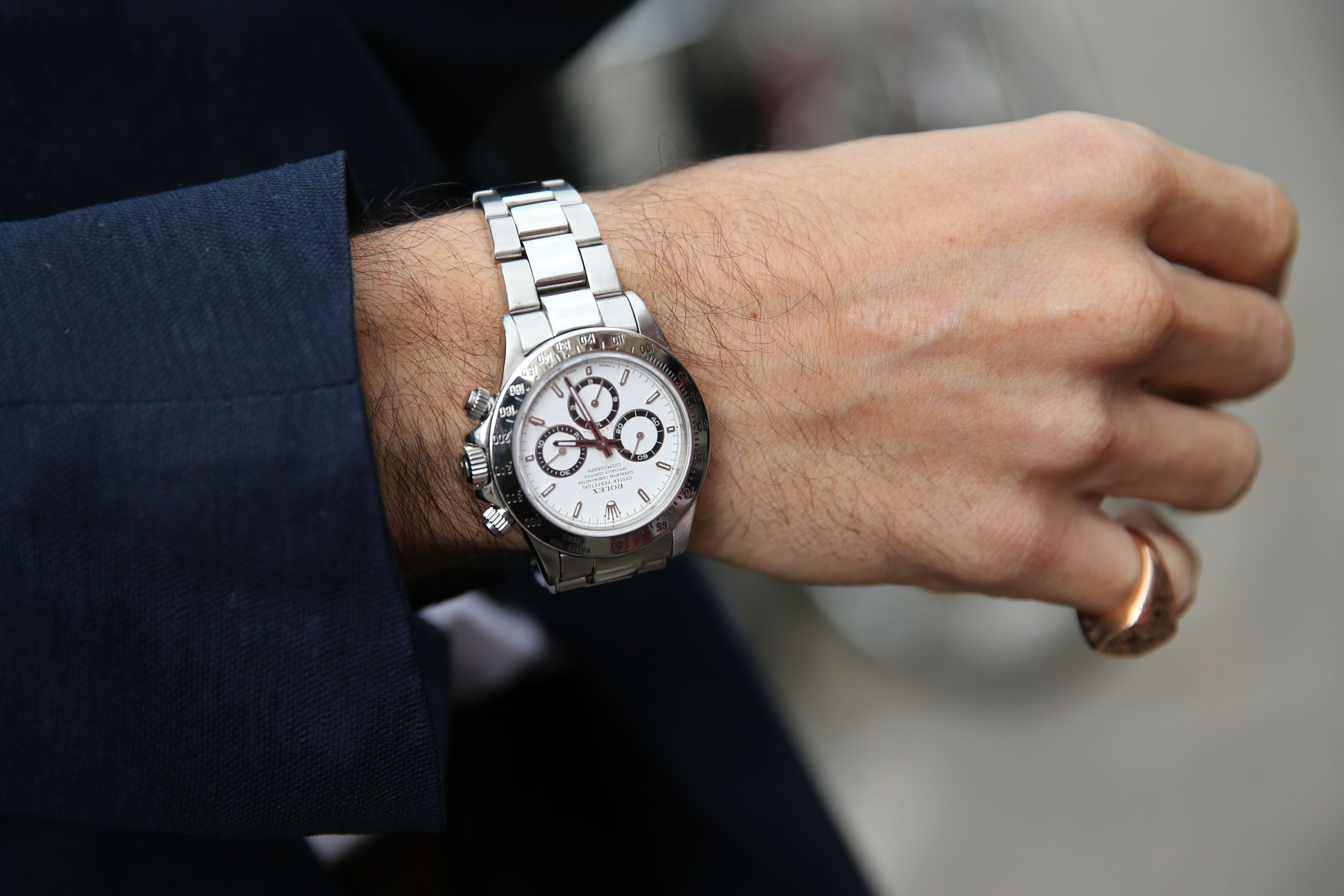 A man wearing a Rolex watch (PA)