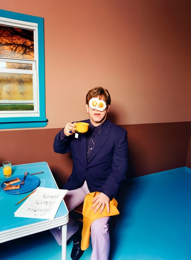 <p>Elton John, Egg On His Face by David LaChapelle, New York, 1999 </p>