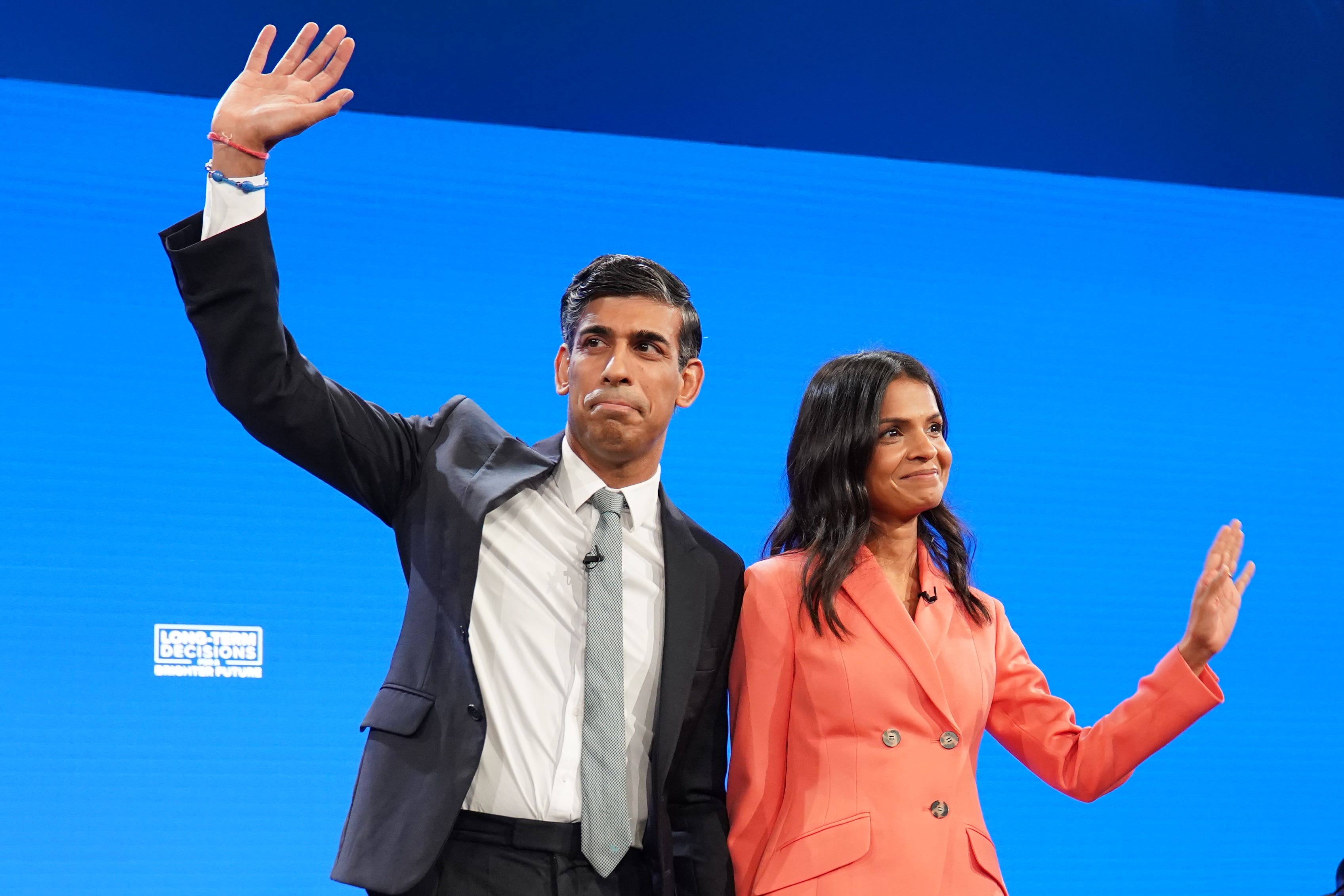 Prime Minister Rishi Sunak and his wife Akshata Murty (Stefan Rousseau/PA)