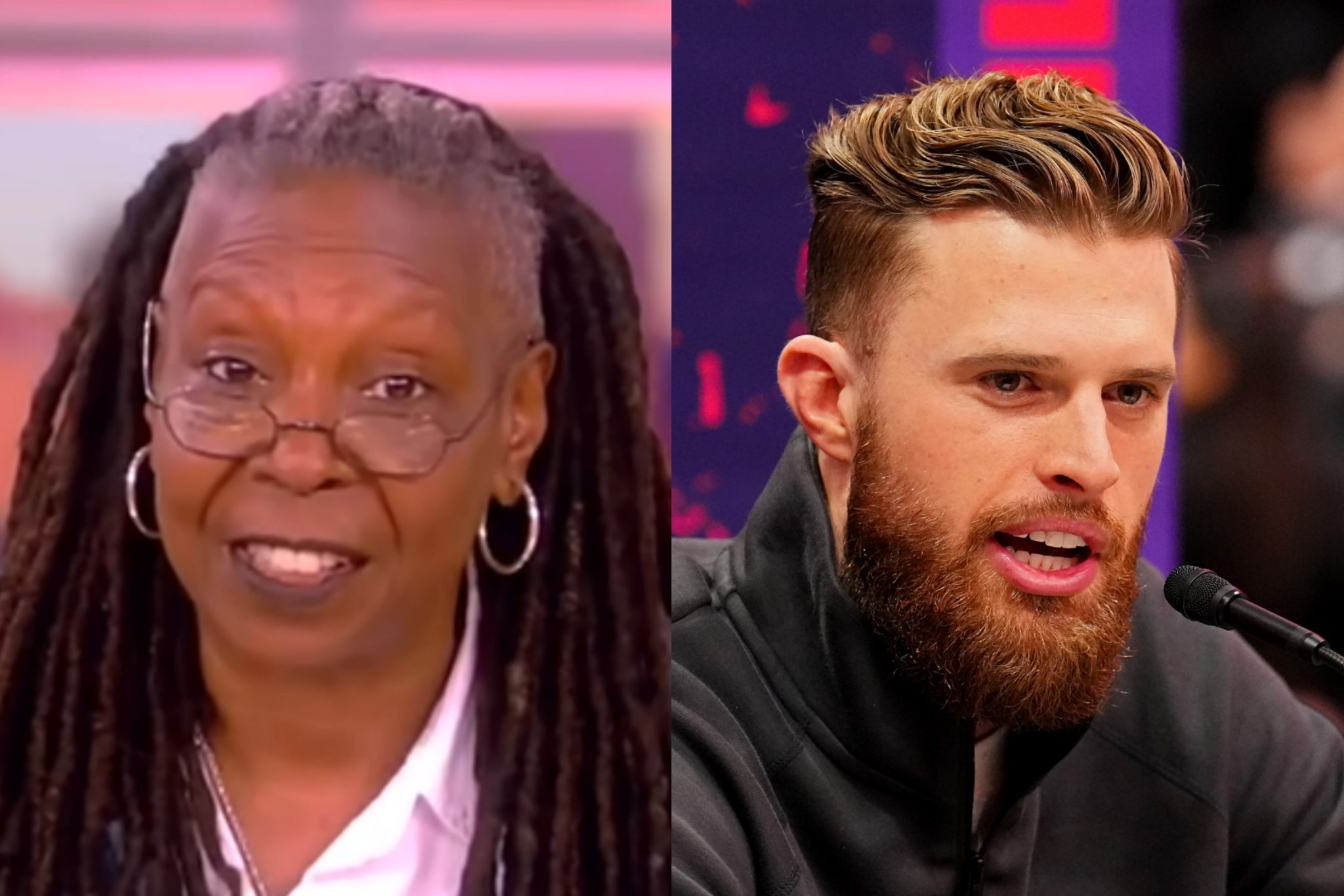 Whoopi Goldberg and Harrison Butker