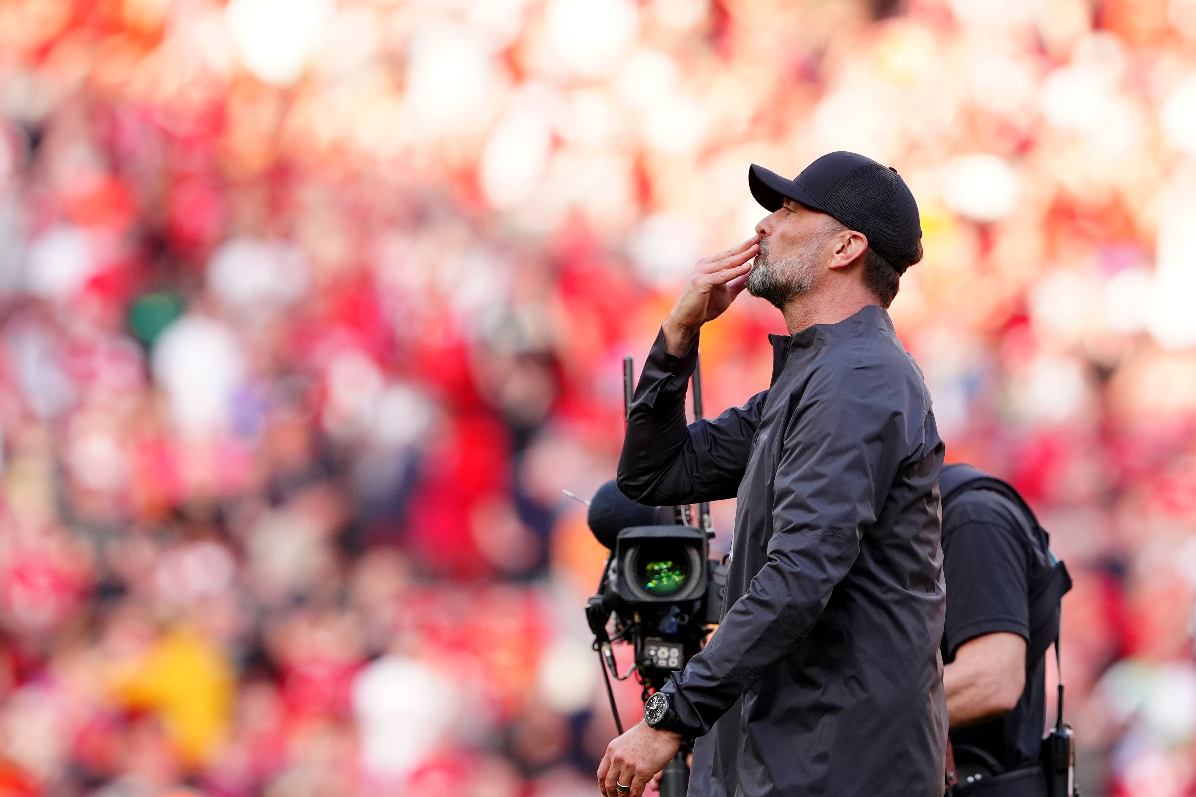 Liverpool manager Jurgen Klopp will bid farewell to Anfield on Sunday (Peter Byrne/PA)