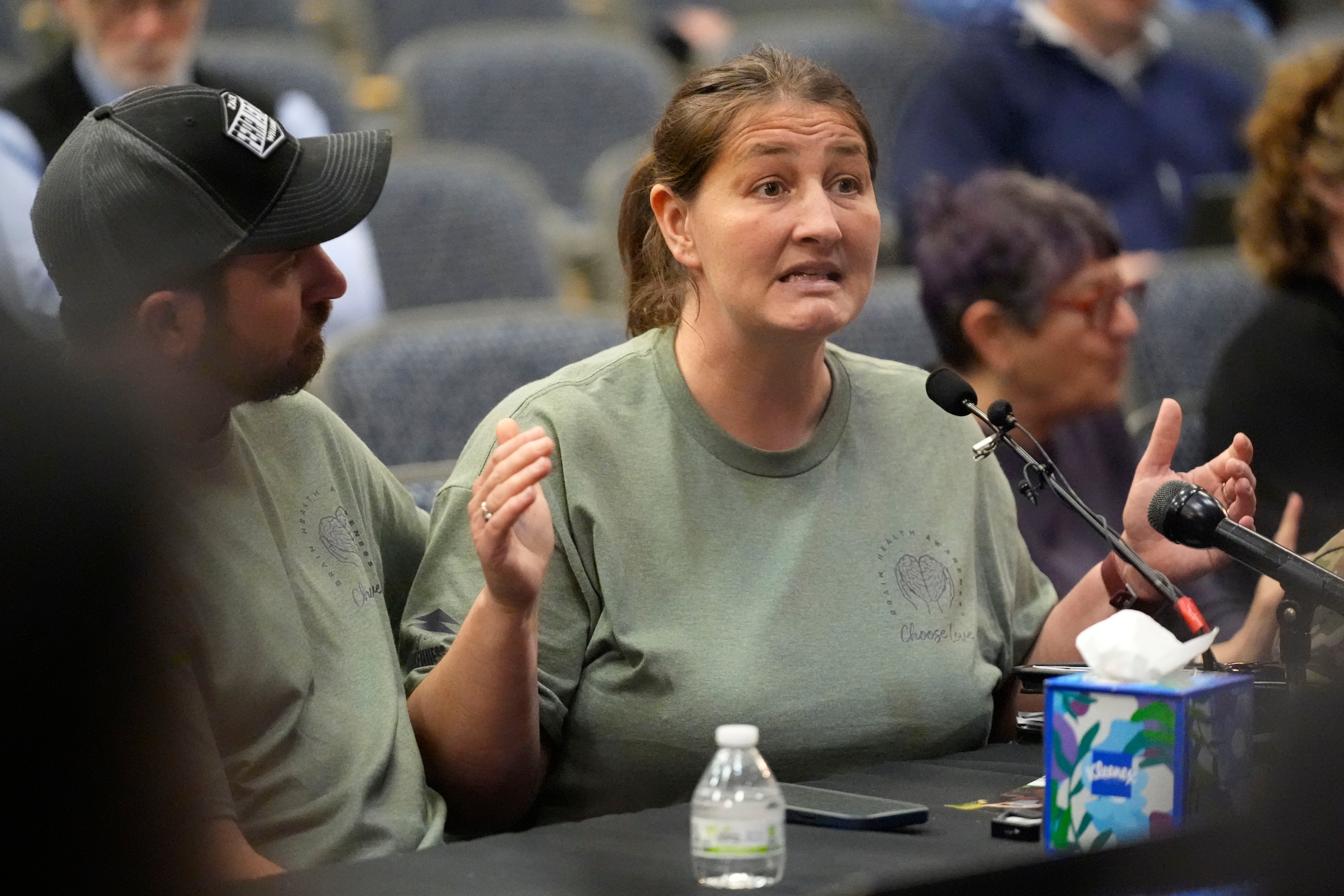 Nicole Herling, sister of shooter Robert Card, testifies on Thursday atthe independent commission investigating the law enforcement response to the mass shooting