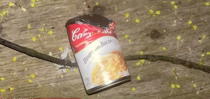 Tins of food are being hurled off a highrise in Downtown Portland