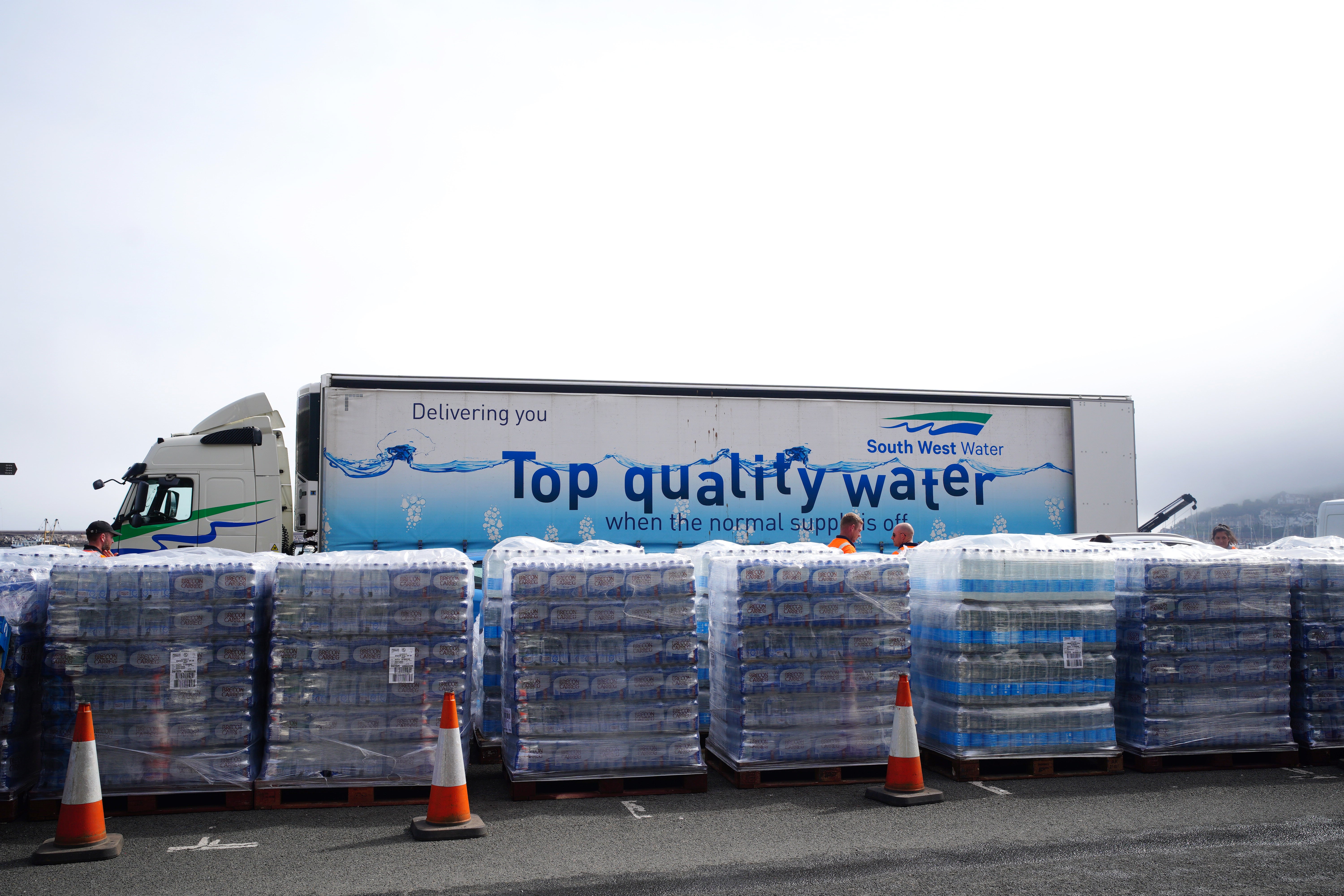 Bottled water at Freshwater car park in Brixham