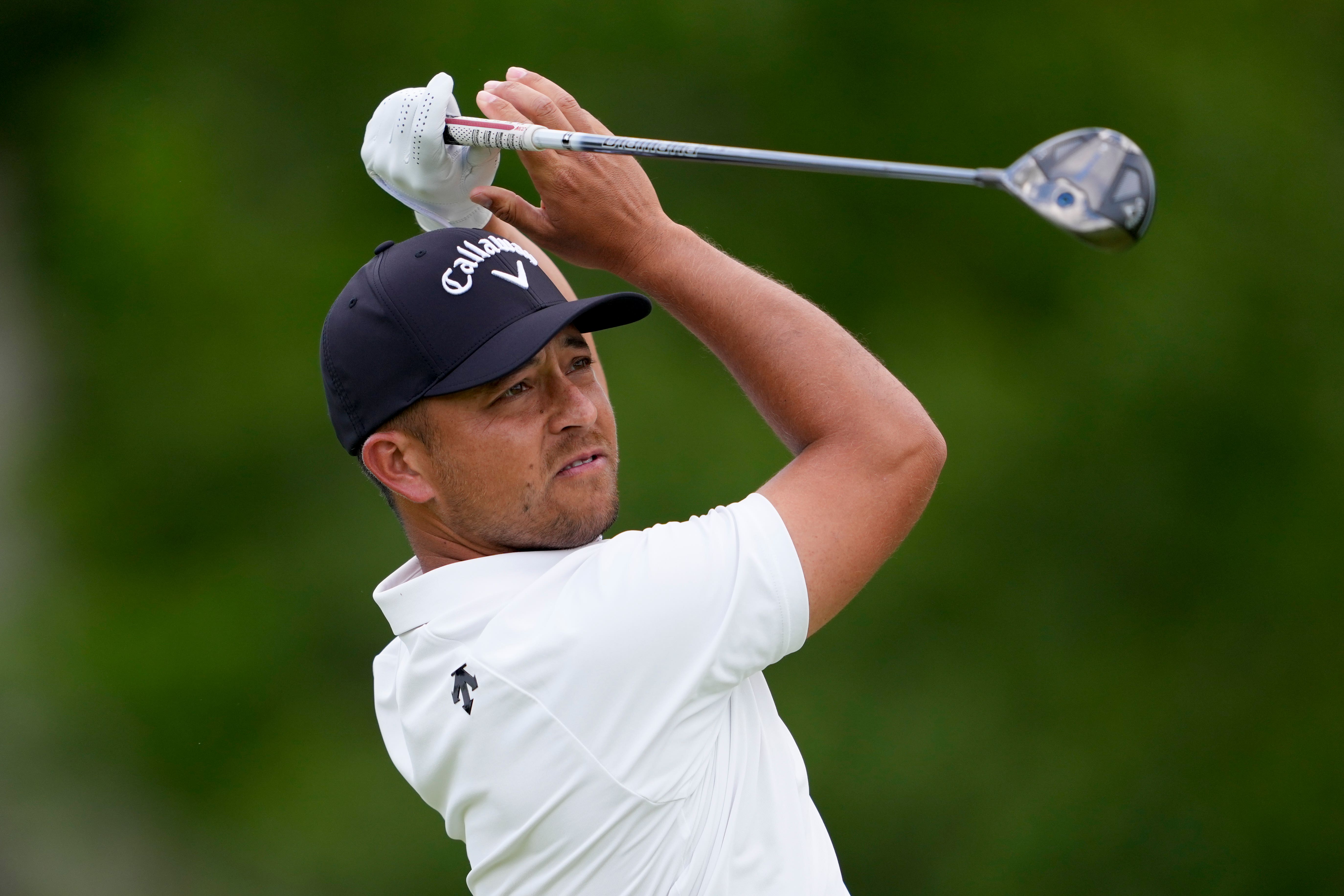 Xander Schauffele bounced back from a late double bogey to share the lead after 54 holes of the US PGA Championship (Matt York/AP)