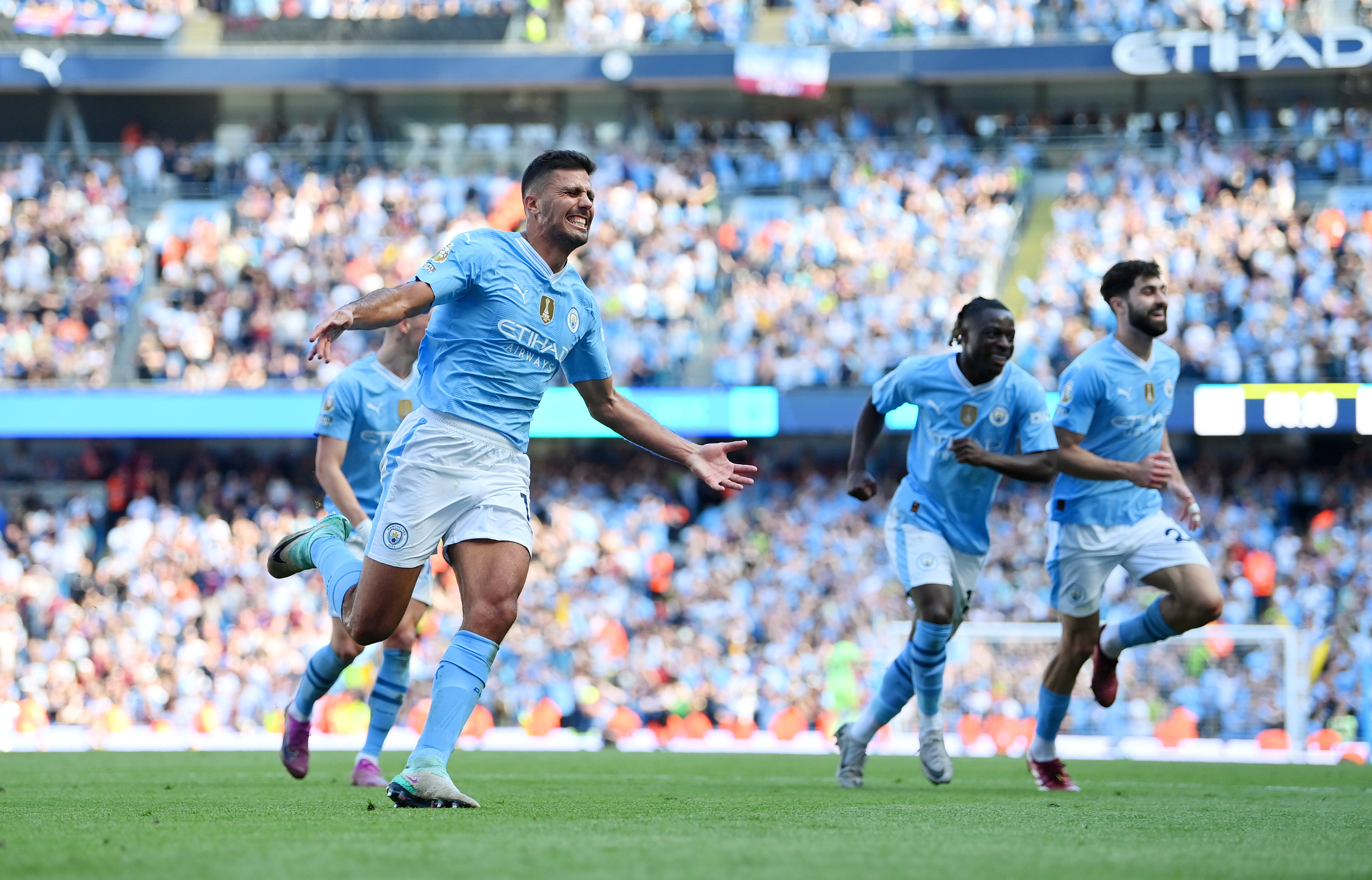 Rodri scores the third to wrap up the title