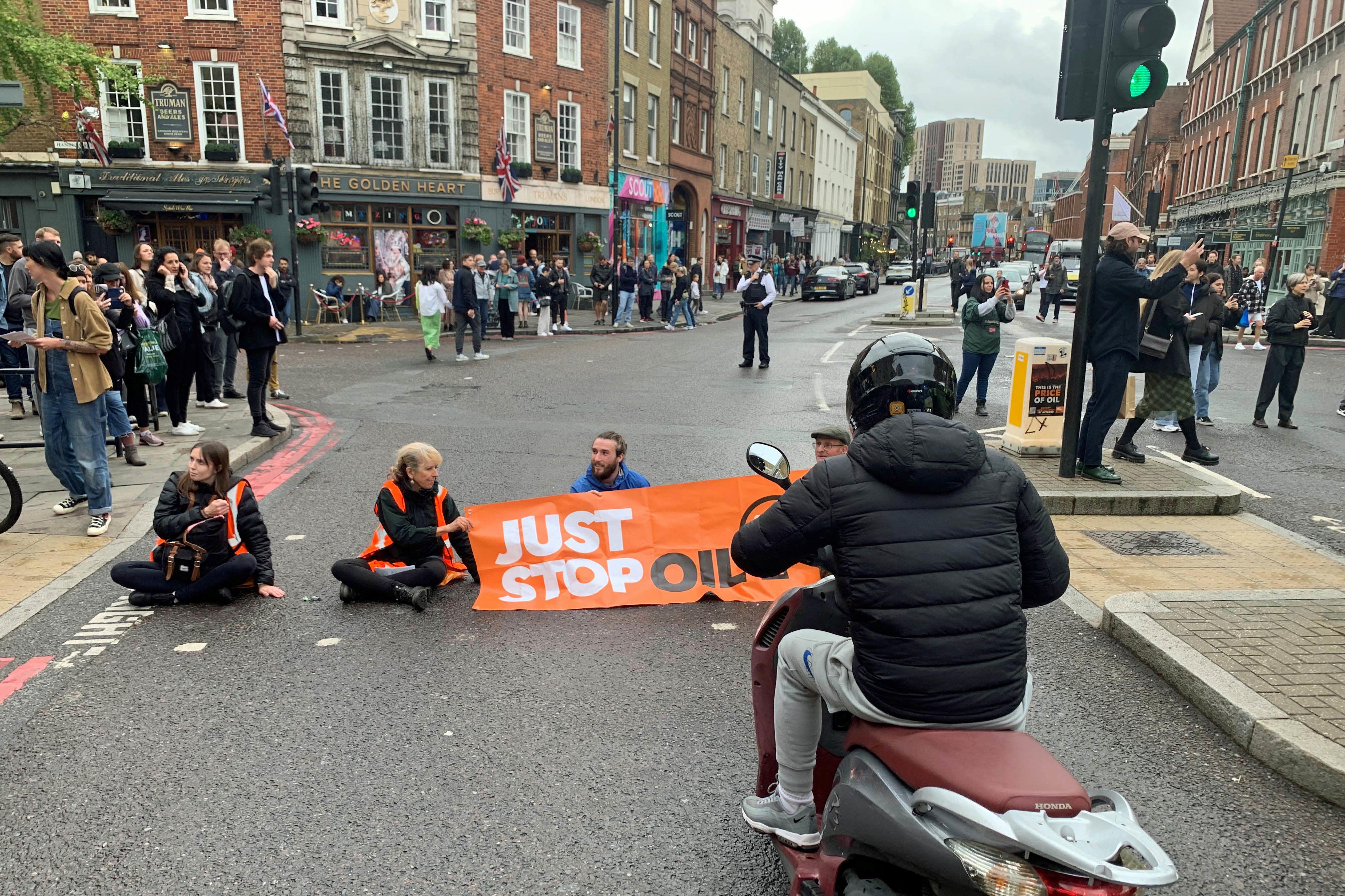 Just Stop Oil activists previously blocked Commercial Street in east London (PA)