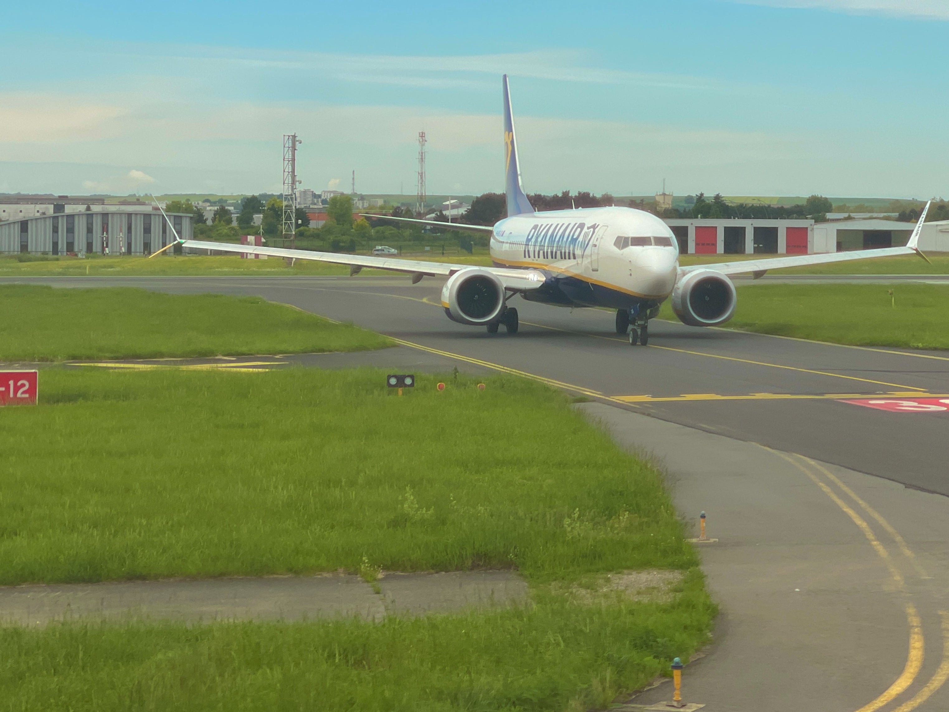 Ryanair Boeing 737 Max at Beauvais airport in northern France