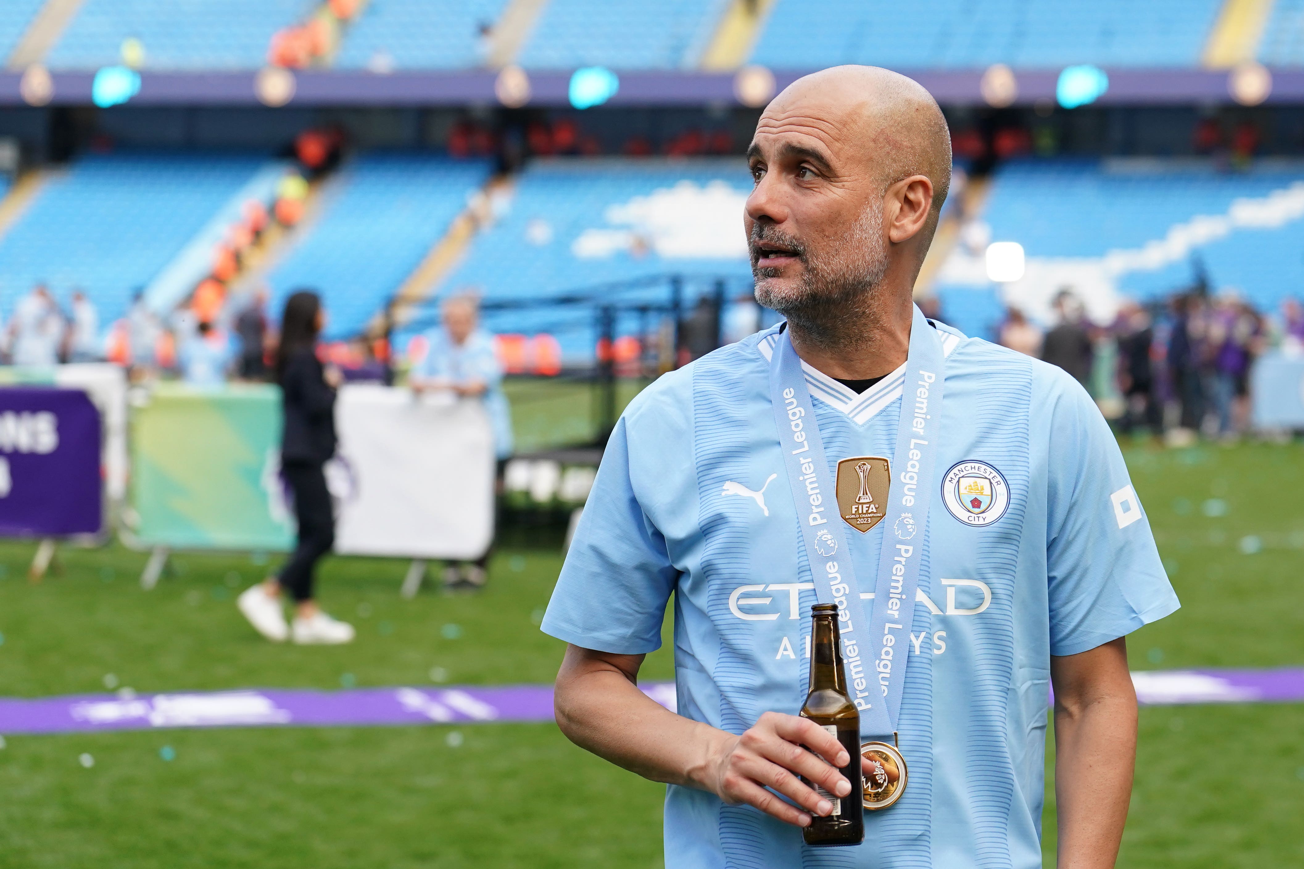 Pep Guardiola has hinted next season could be his last at Manchester City (Martin Rickett/PA)