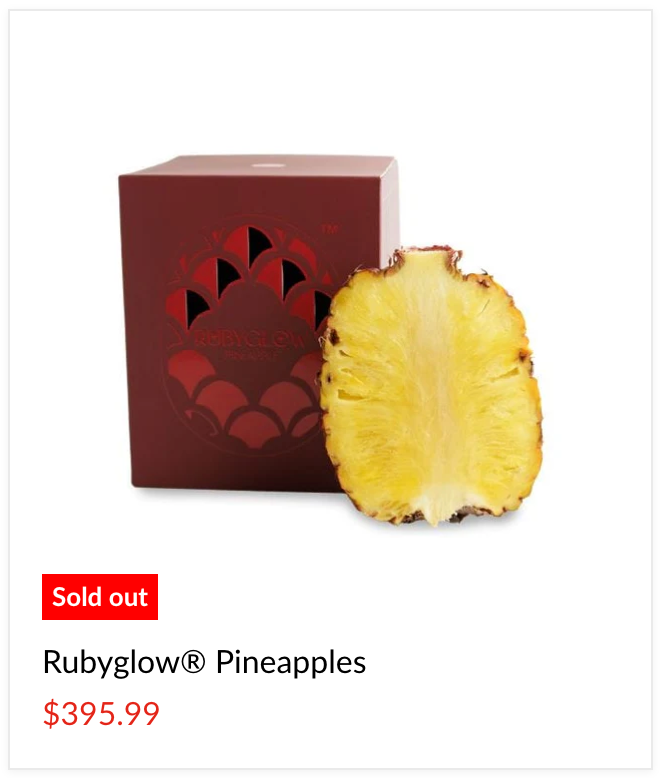 Stocks of the pineapple – described as ‘the pinnacle of luxury fruit’ – have already run out according to Melissa’s website