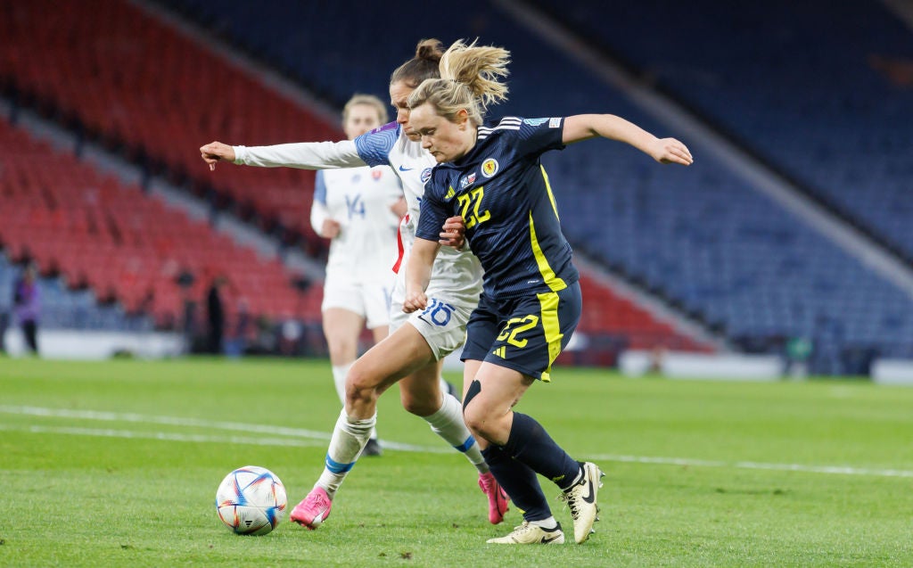 Scotland’s Erin Cuthbert in action at Hampden