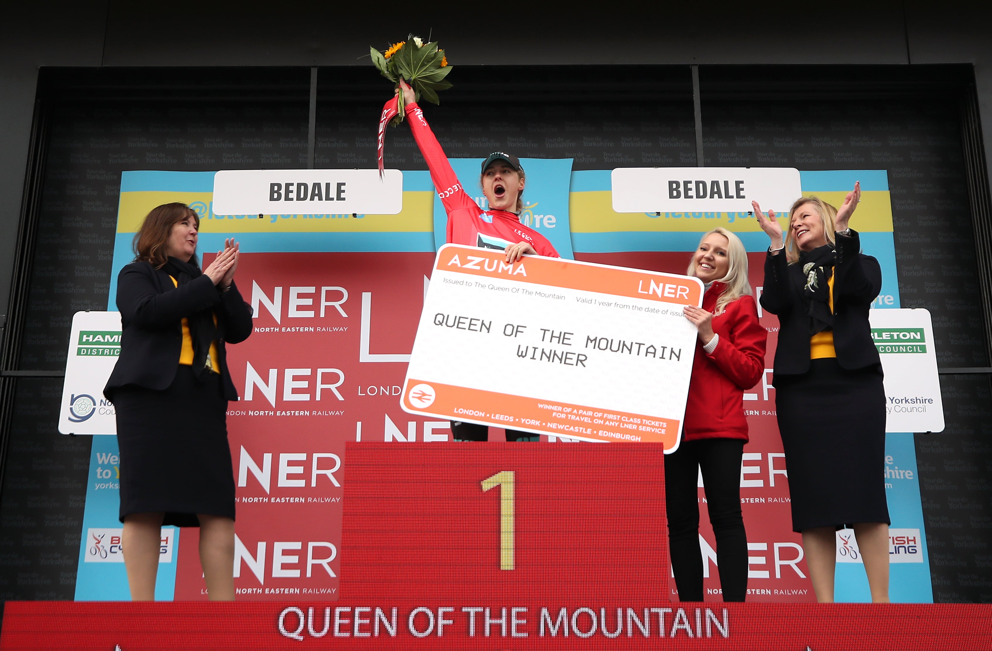 Lizzy Banks was Queen of the Mountain after stage one of the 2019 Tour de Yorkshire