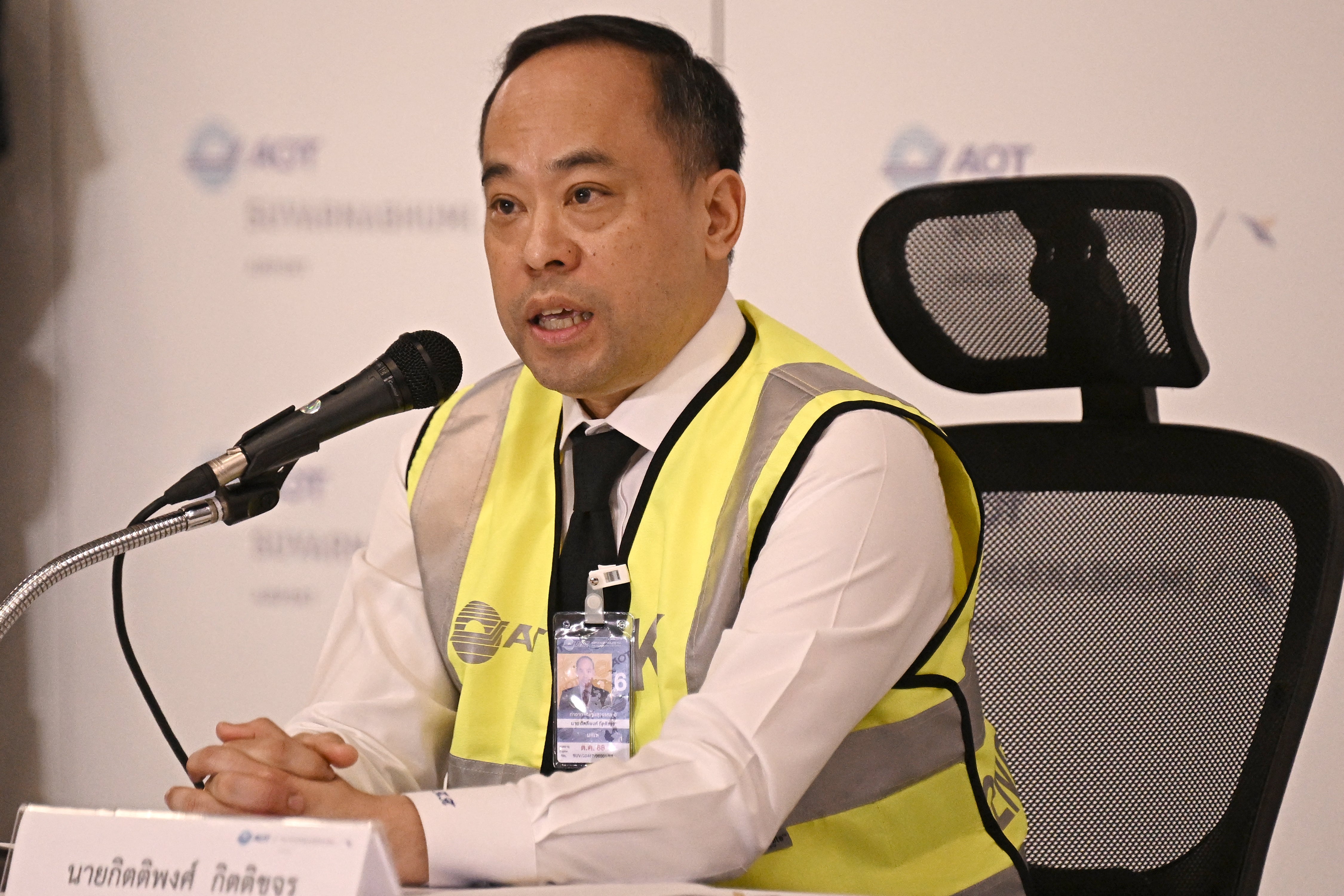 Kittipong Kittikachorn, director of Suvarnabhumi Airport, during a press conference