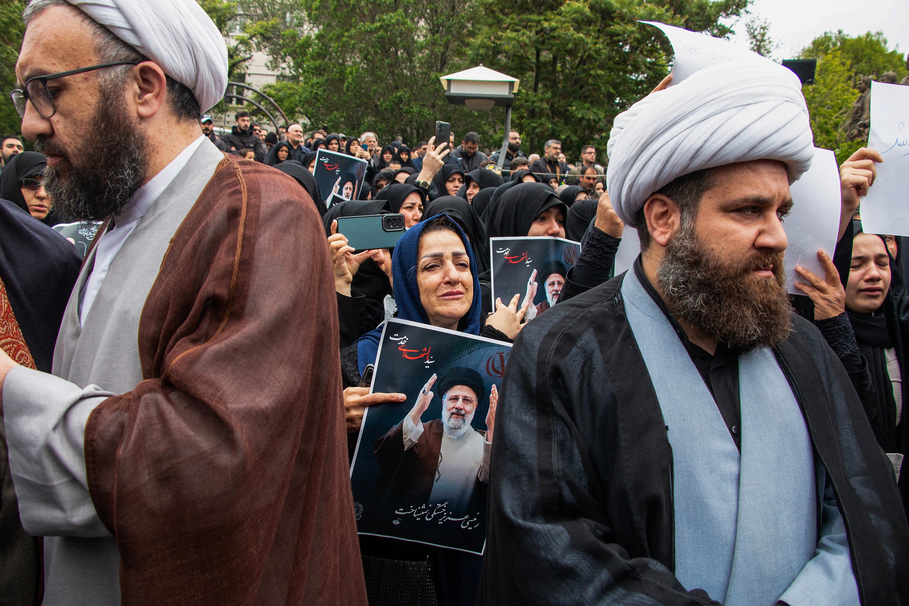 Most of those at the funeral procession were male, though there were some women in attendance