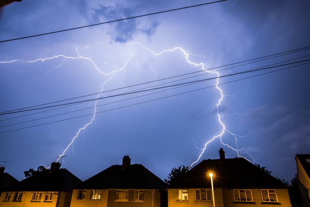 <p>The Met warns of “frequent lightning” going into Saturday afternoon </p>