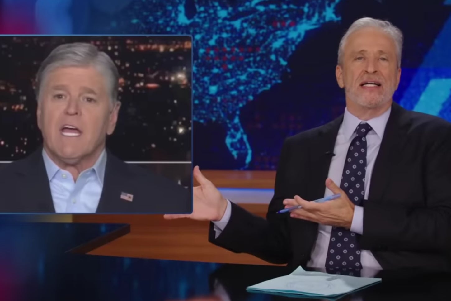 Jon Stewart mocks Fox News anchor Sean Hannity over cancel culture obsession