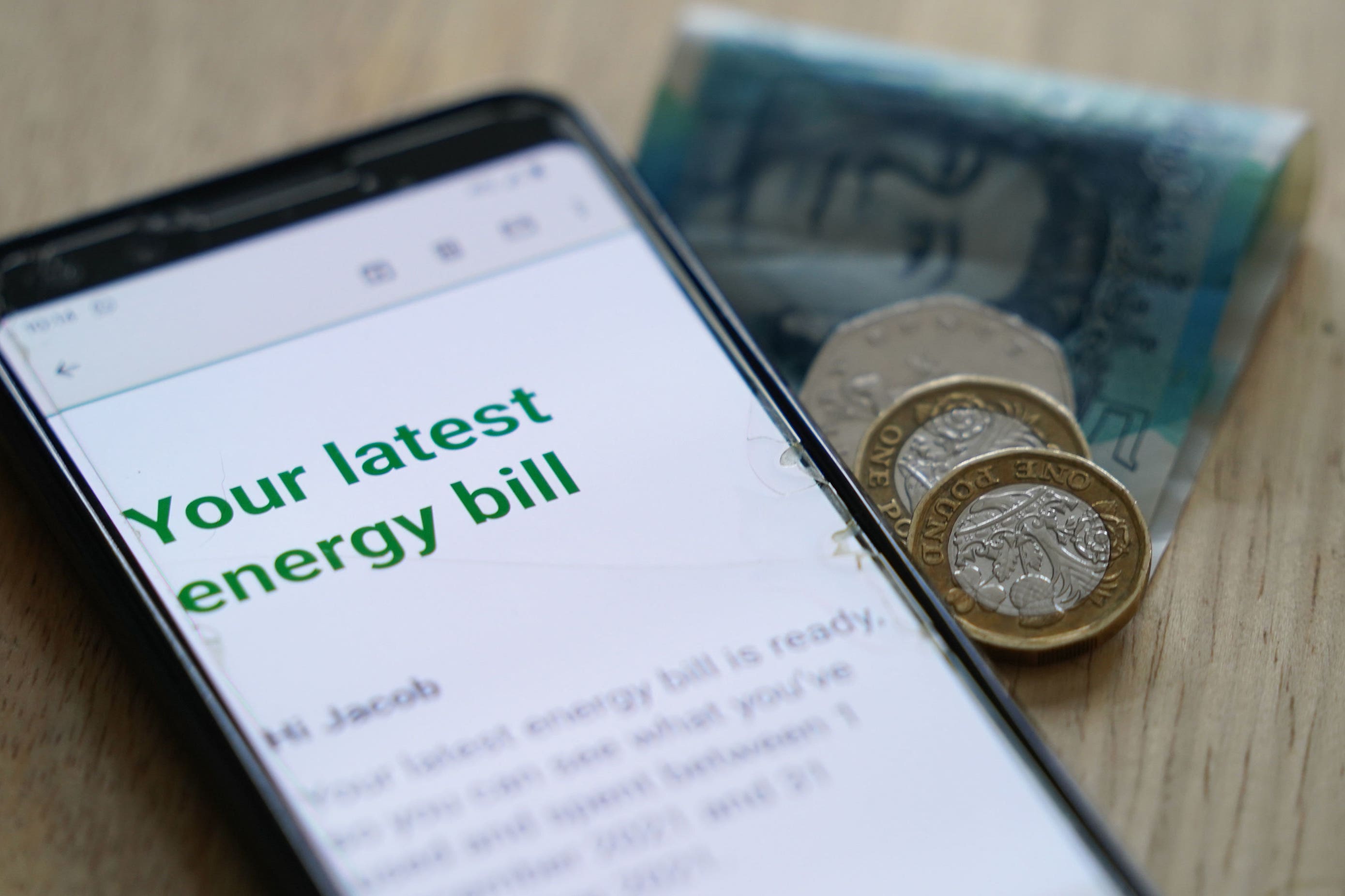 An online energy bill (Jacob King/PA)