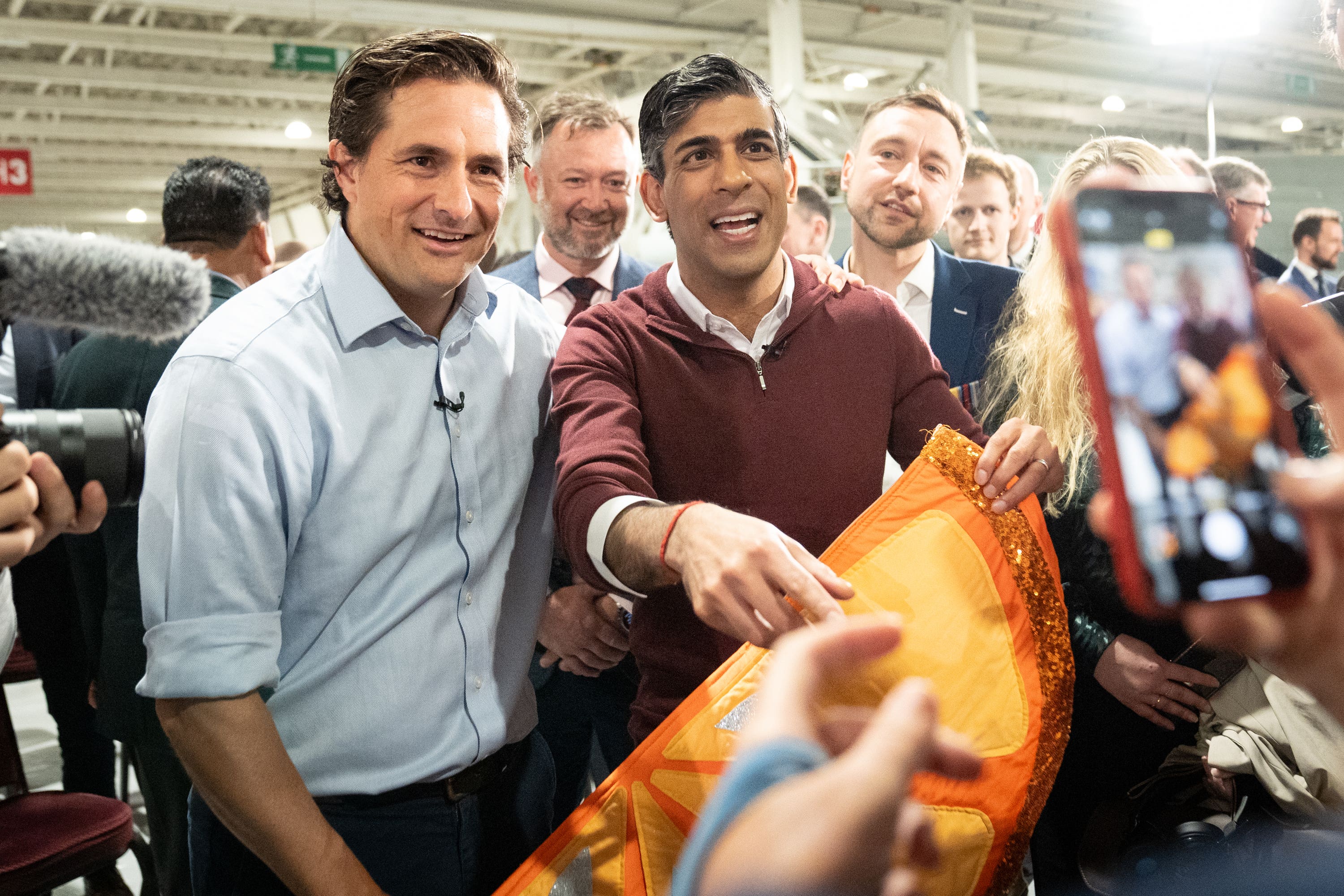 Minister for Veterans’ Affairs Johnny Mercer with Prime Minister Rishi Sunak (Stefan Rousseau/PA)