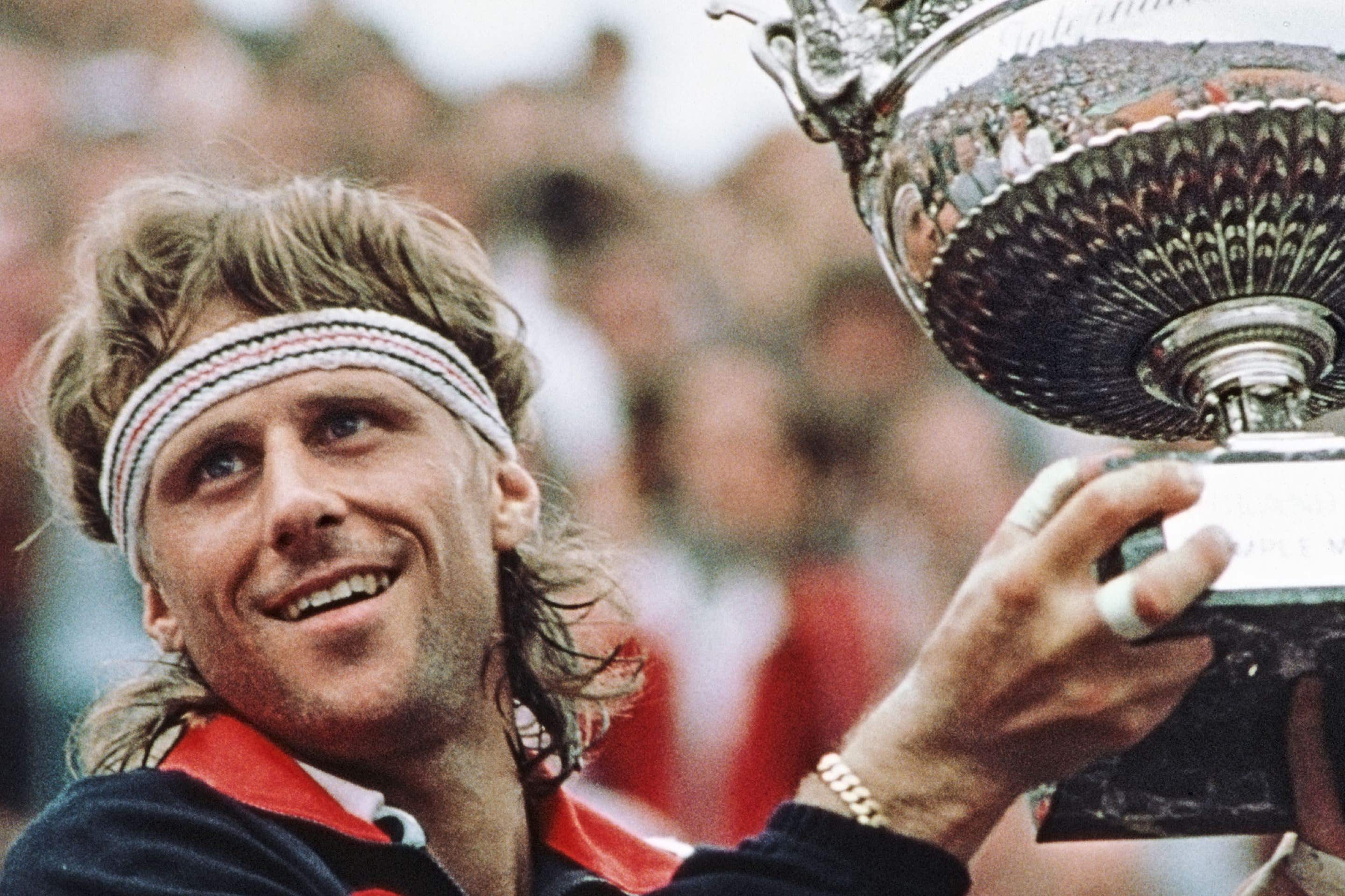 Bjorn Borg lifts the Coupe des Mousquetaires (Rolex/Getty)