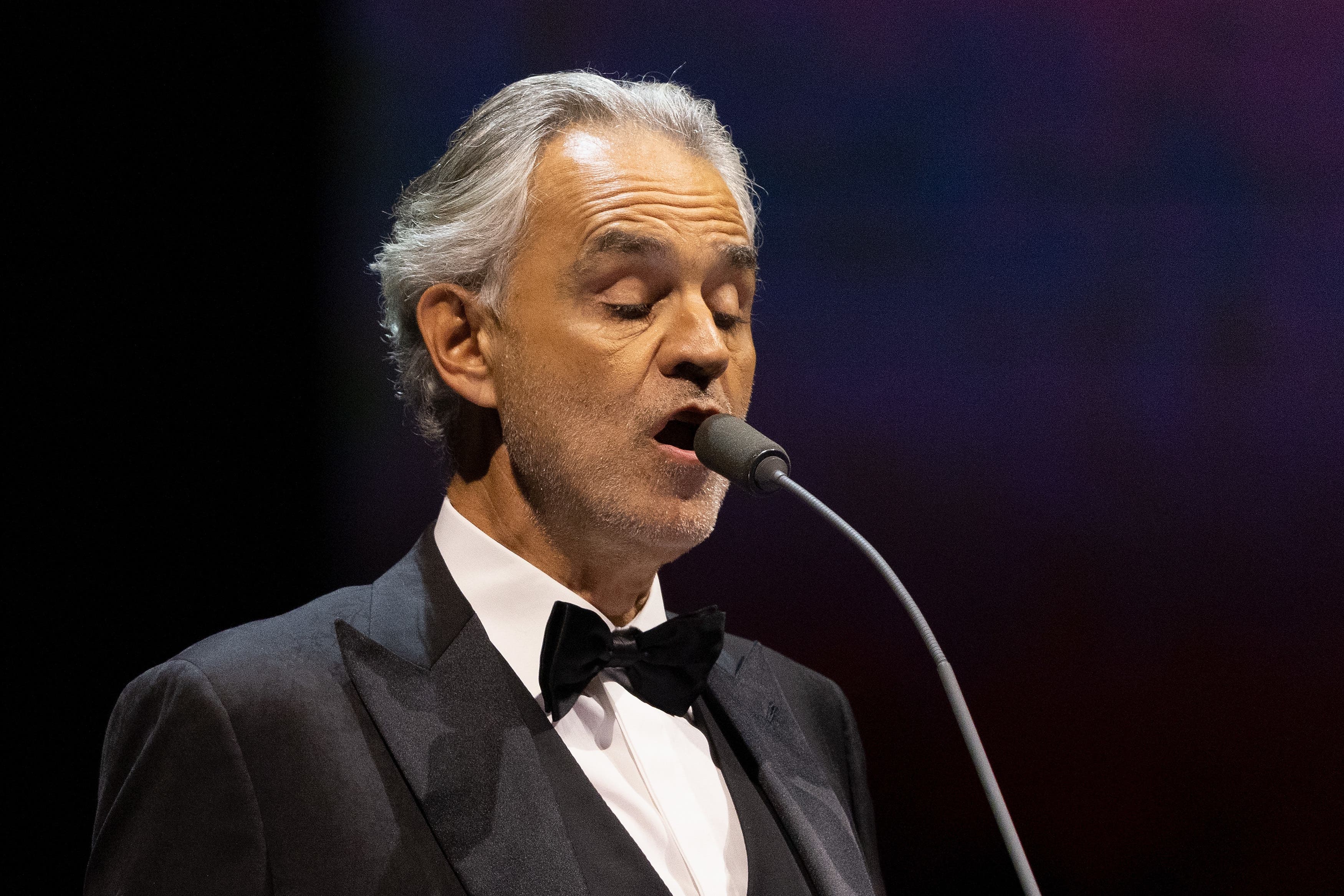 Italian tenor Andrea Bocelli performs at the O2 Arena (Suzan Moore/PA)