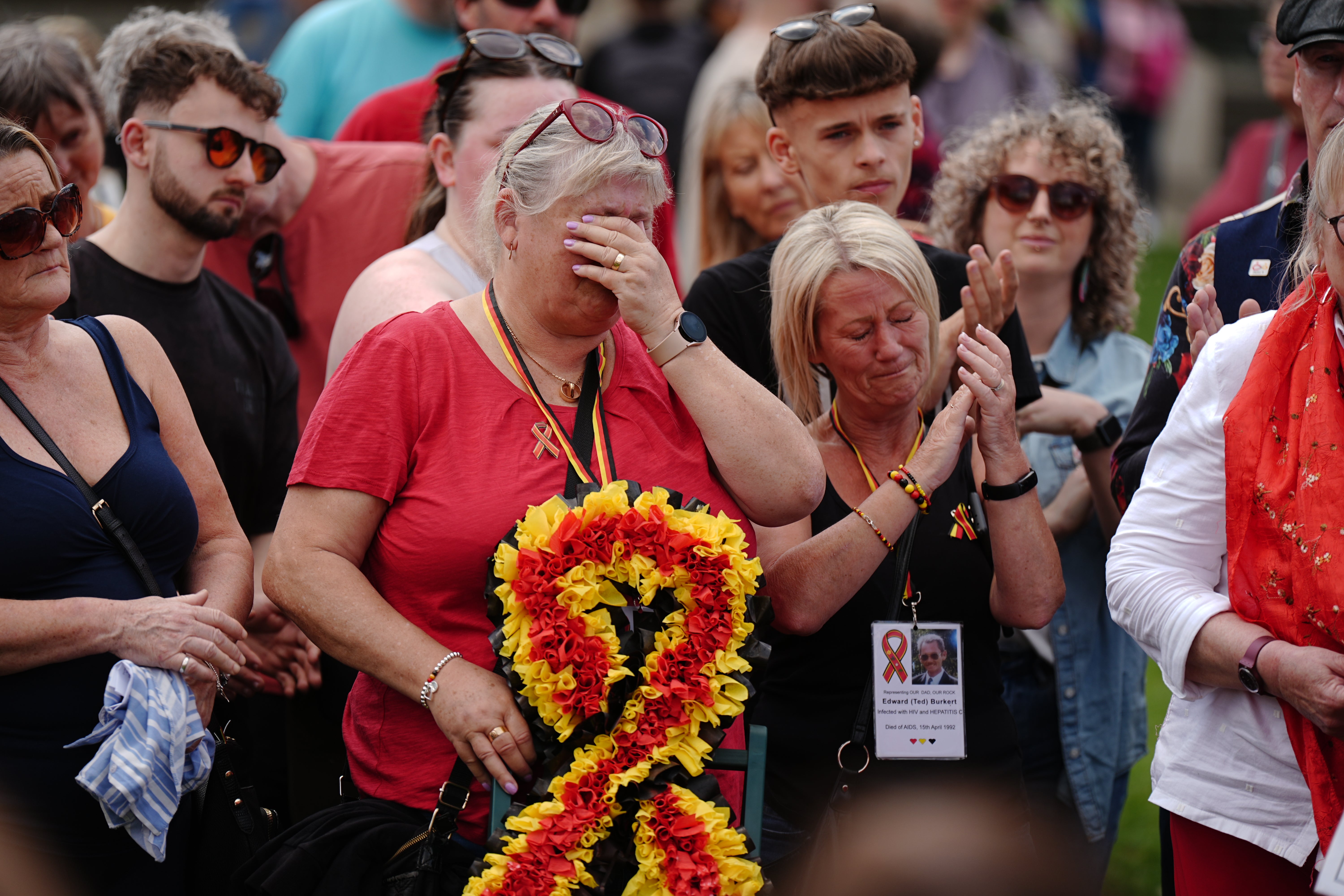 Infected blood campaigners held a minute of silence ahead of the publication of the independent review into the scandal