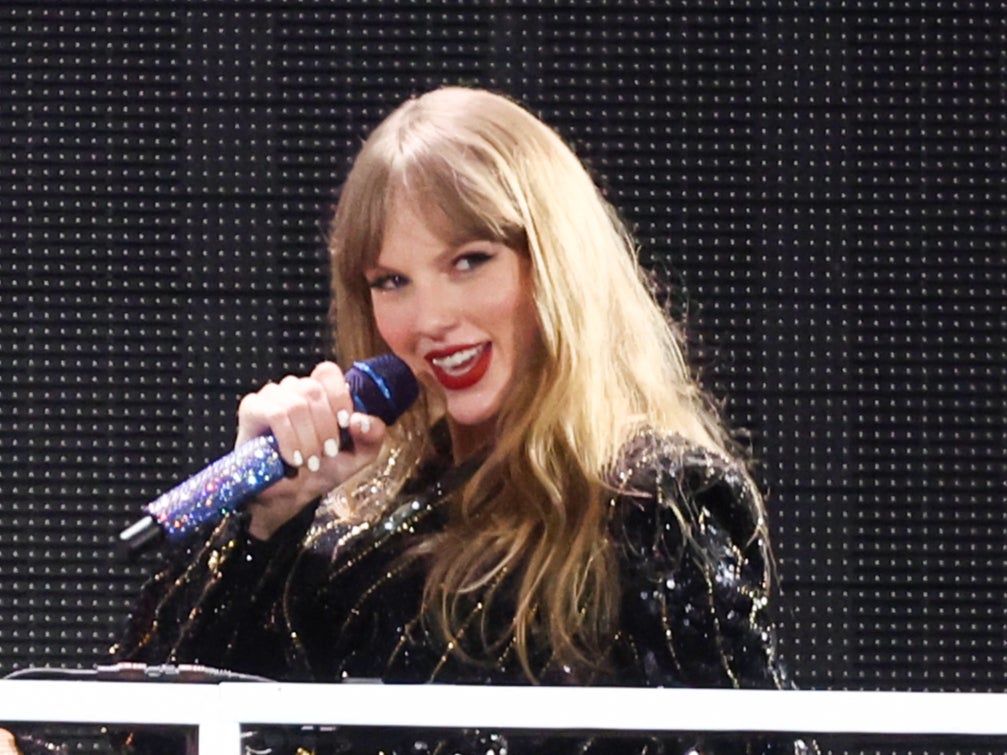 Taylor Swift performs on stage during a concert as part of her Eras World Tour in Sydney on February 23, 2024