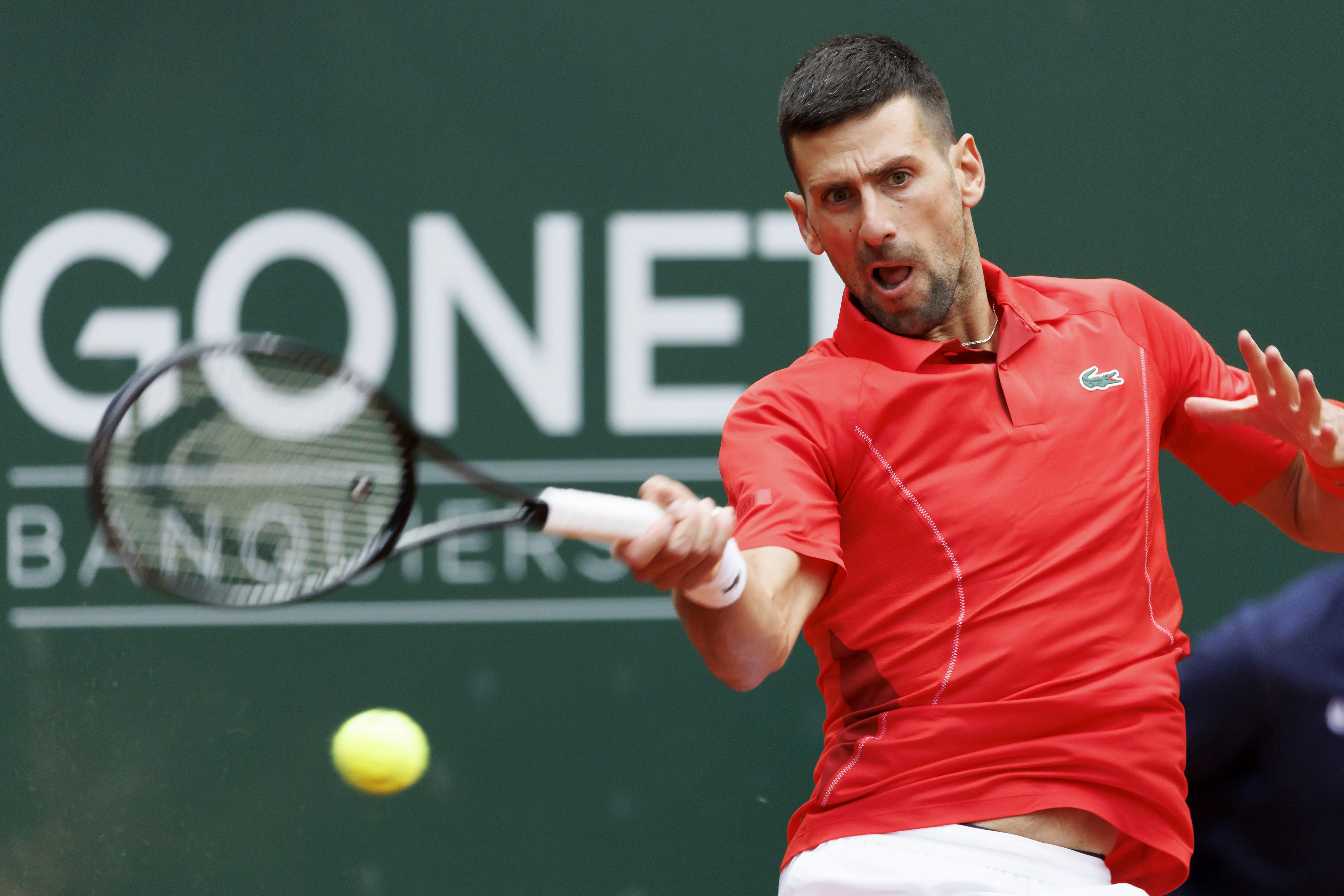 Novak Djokovic won on his 37th birthday against Yannick Hanfmann (Salvatore Di Nolfi/AP)