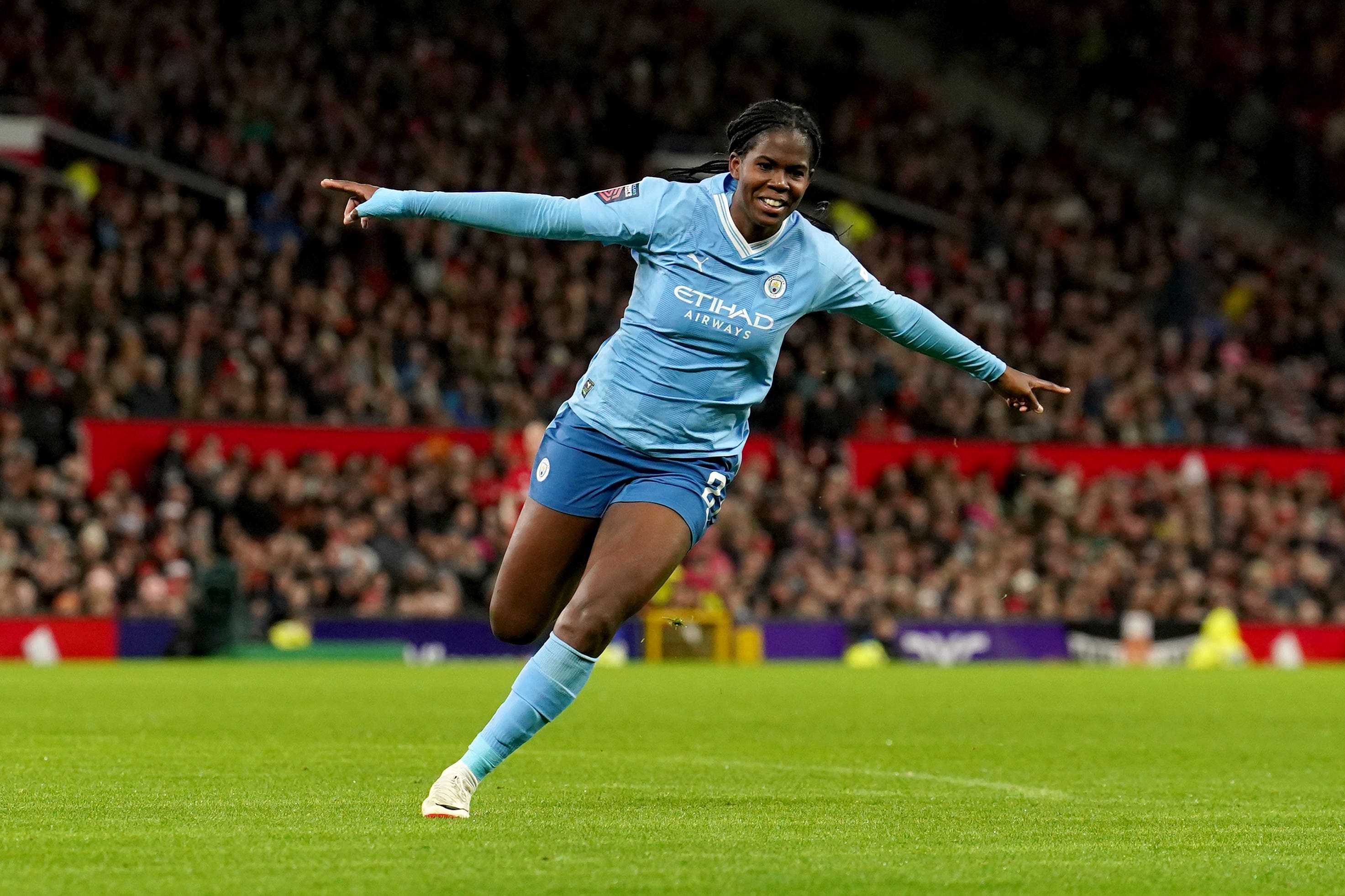 Khadija Shaw is “reaping the rewards” at Manchester City (Martin Rickett/PA)