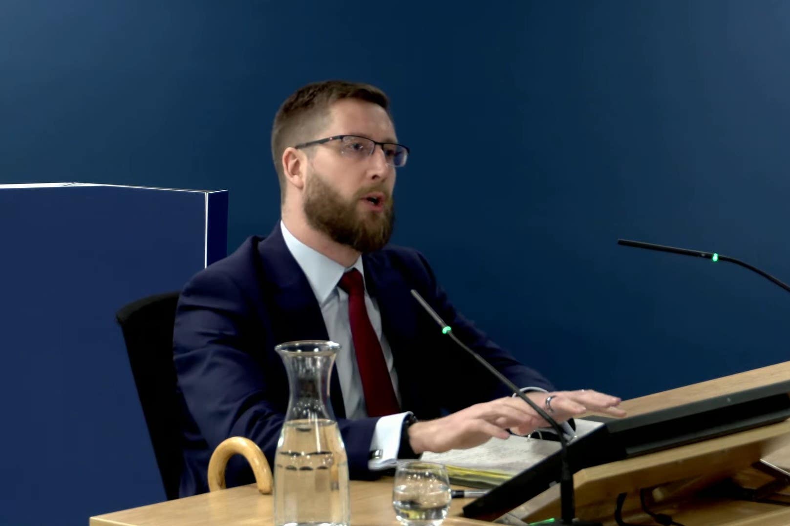 Cabinet Secretary Simon Case giving evidence at the inquiry (UK Covid-19 Inquiry/PA)