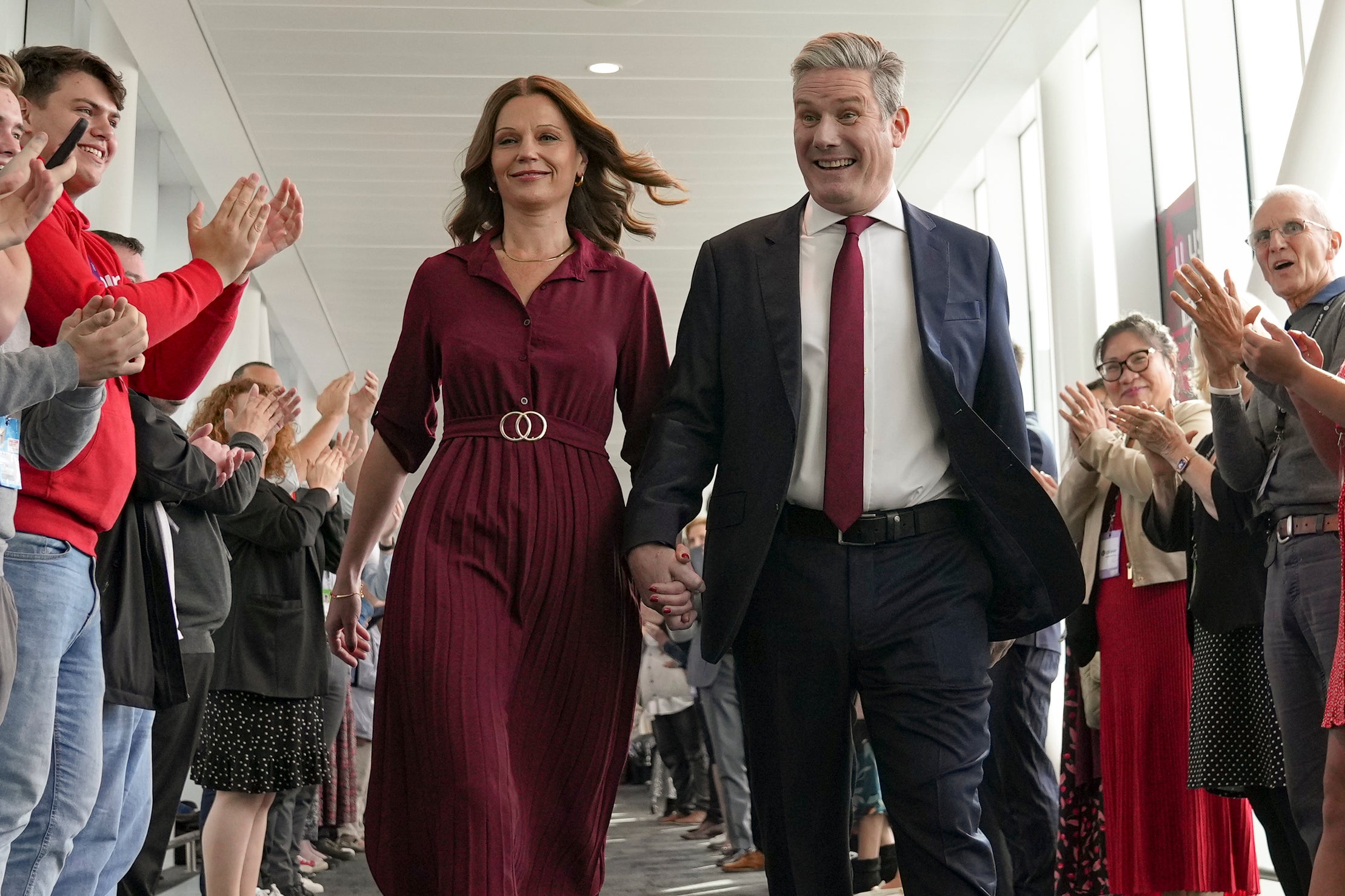 Keir Starmer with his wife Victoria at the party's annual conference