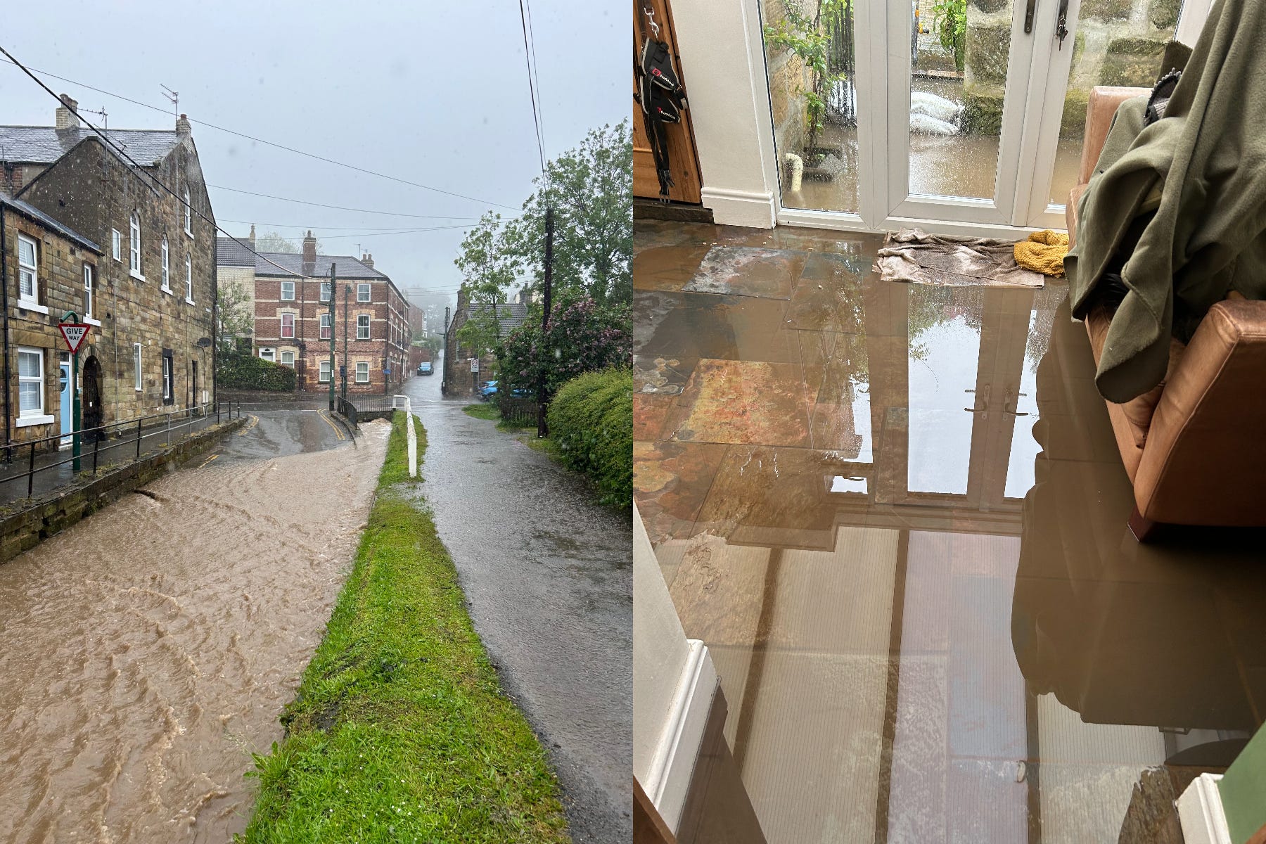 Flooding in Loftus on Wednesday (Paul Jones-King/PA)