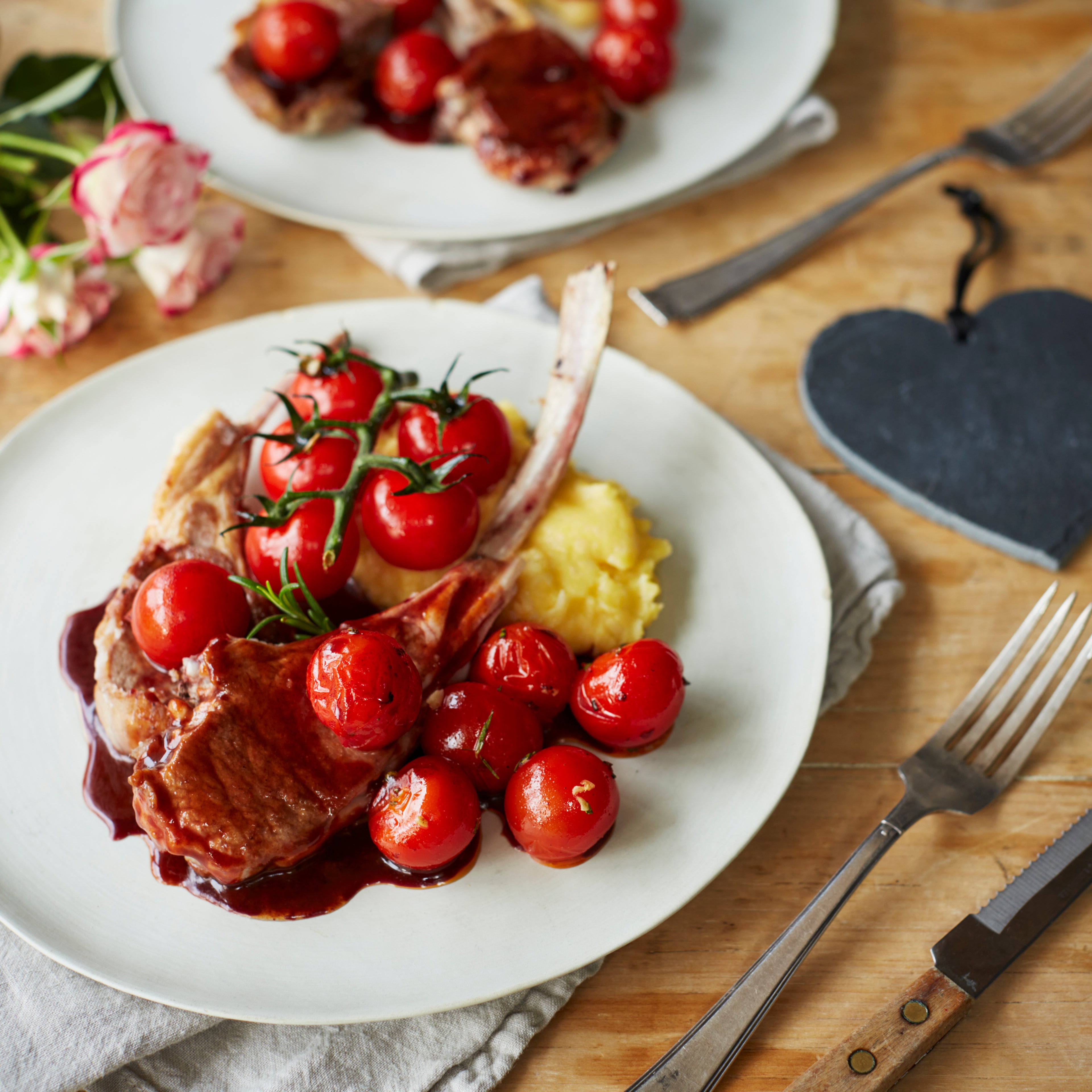 Rosemary tomatoes elevate pan-fried lamb cutlets