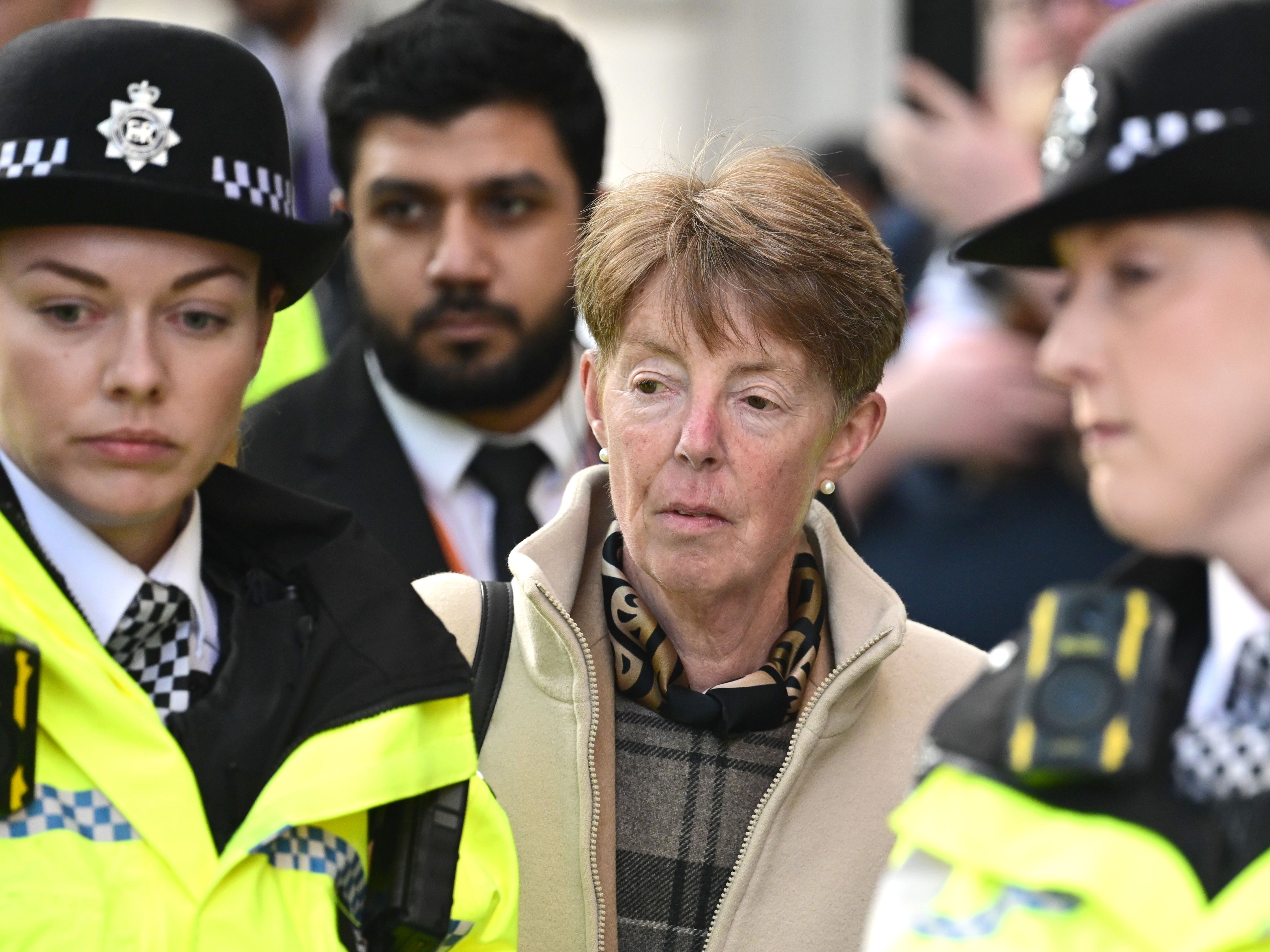 Paula Vennells leaves the Post Office inquiry after her second day of evidence on Thursday