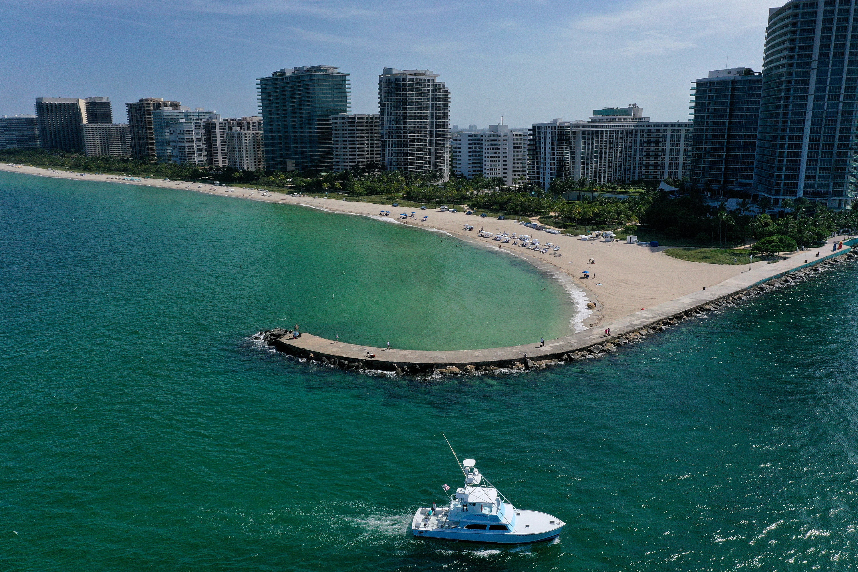 Miami, Florida, pictured, will see thunderstorms and high heat this Memorial Day weekend