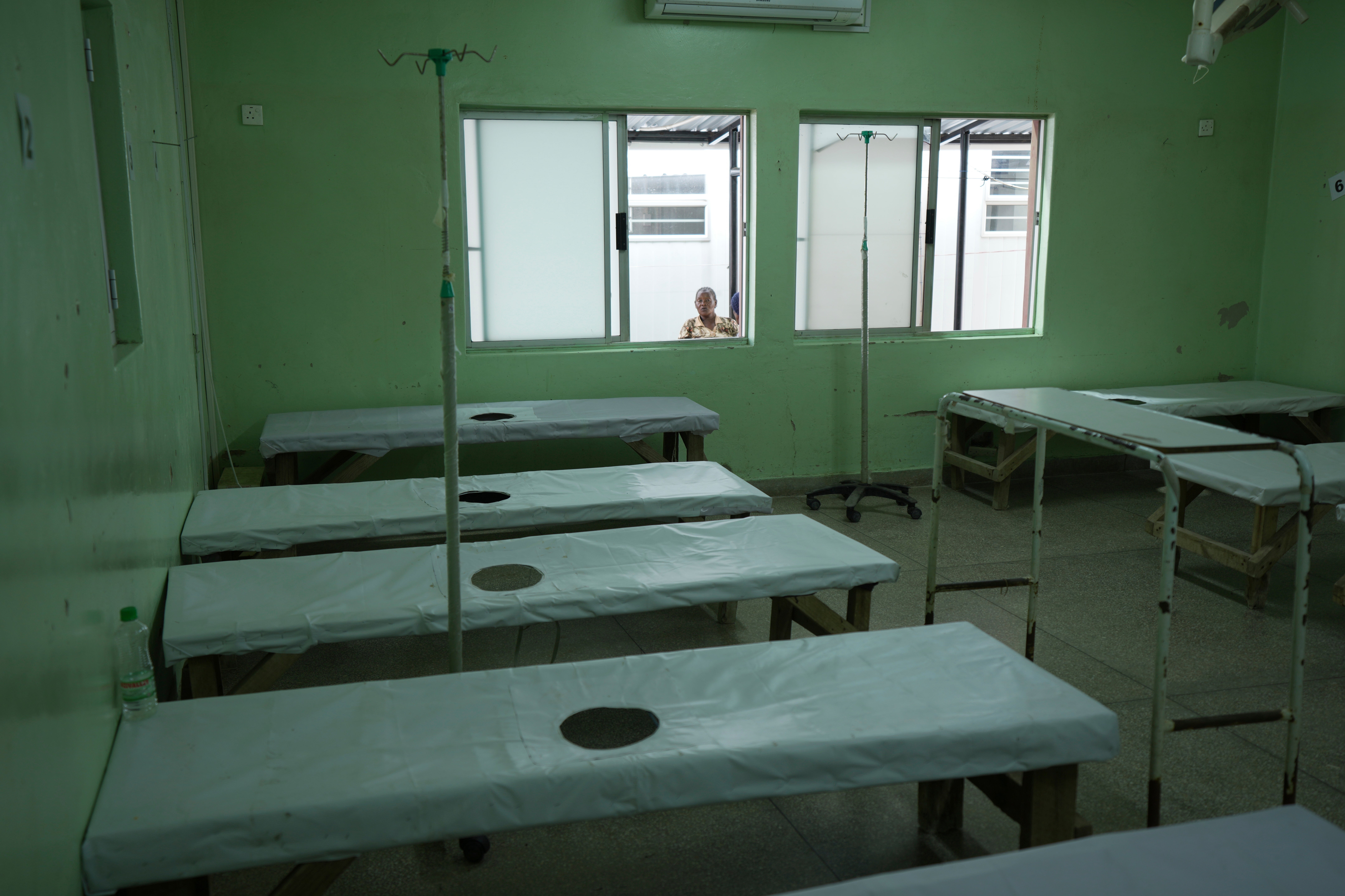 Hospital beds stand empty in a ward dedicated to cholera patients in Zambia’s Lusaka