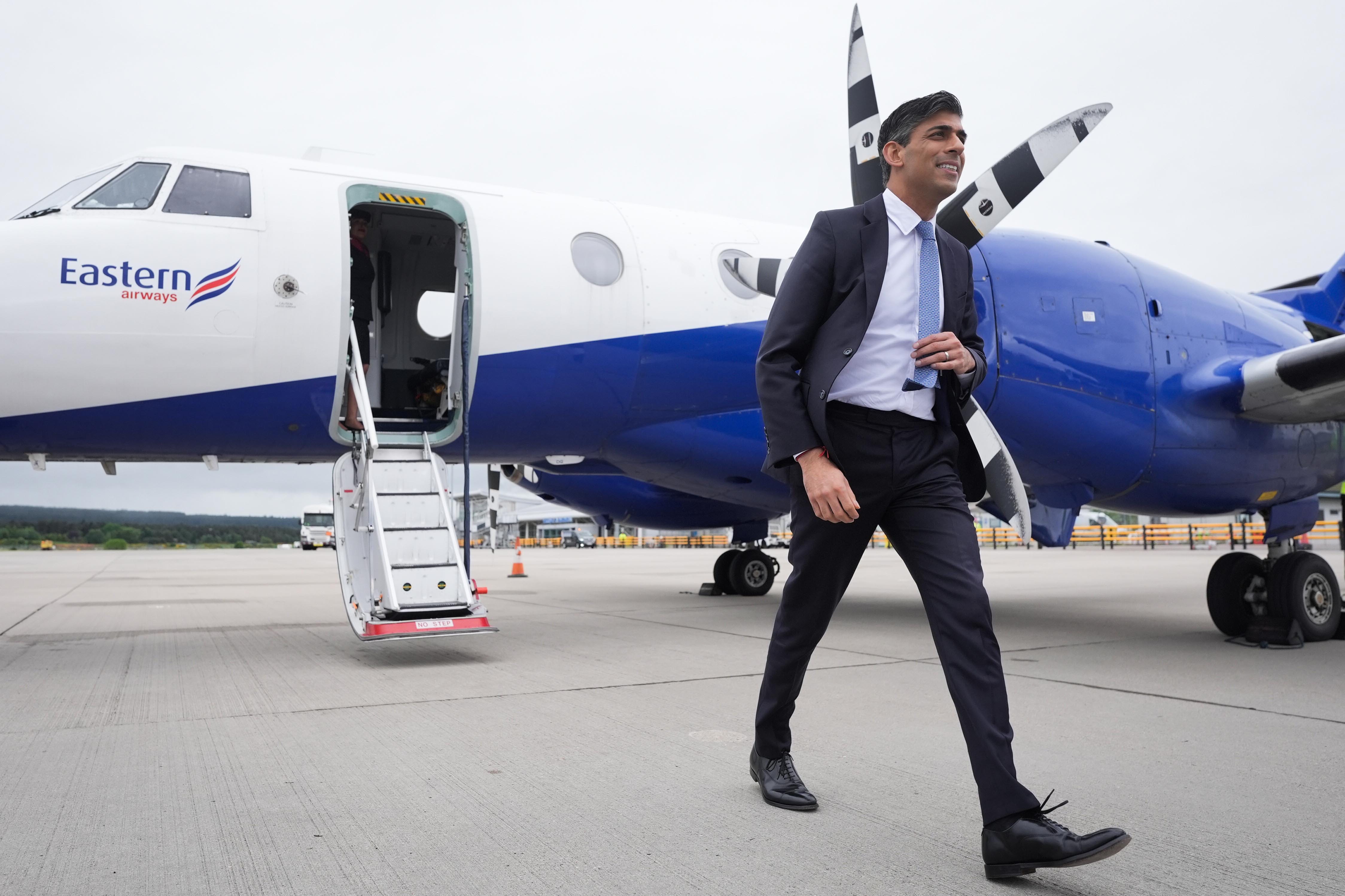 Prime Minister Rishi Sunak said the Conservatives will deliver a ‘secure future’ for the UK (Stefan Rousseau/PA)