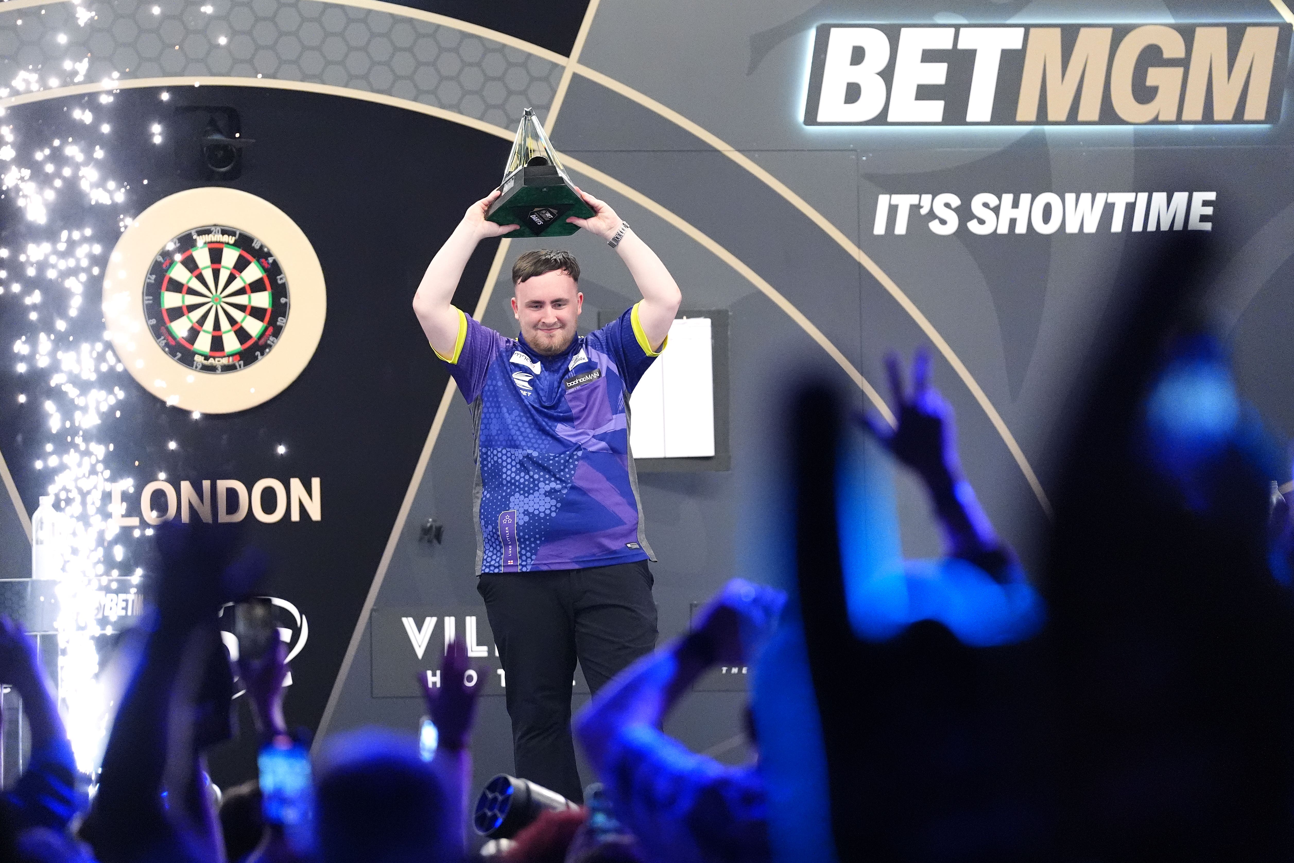 Luke Littler won the Premier League title at the O2 Arena in London (Zac Goodwin/PA)