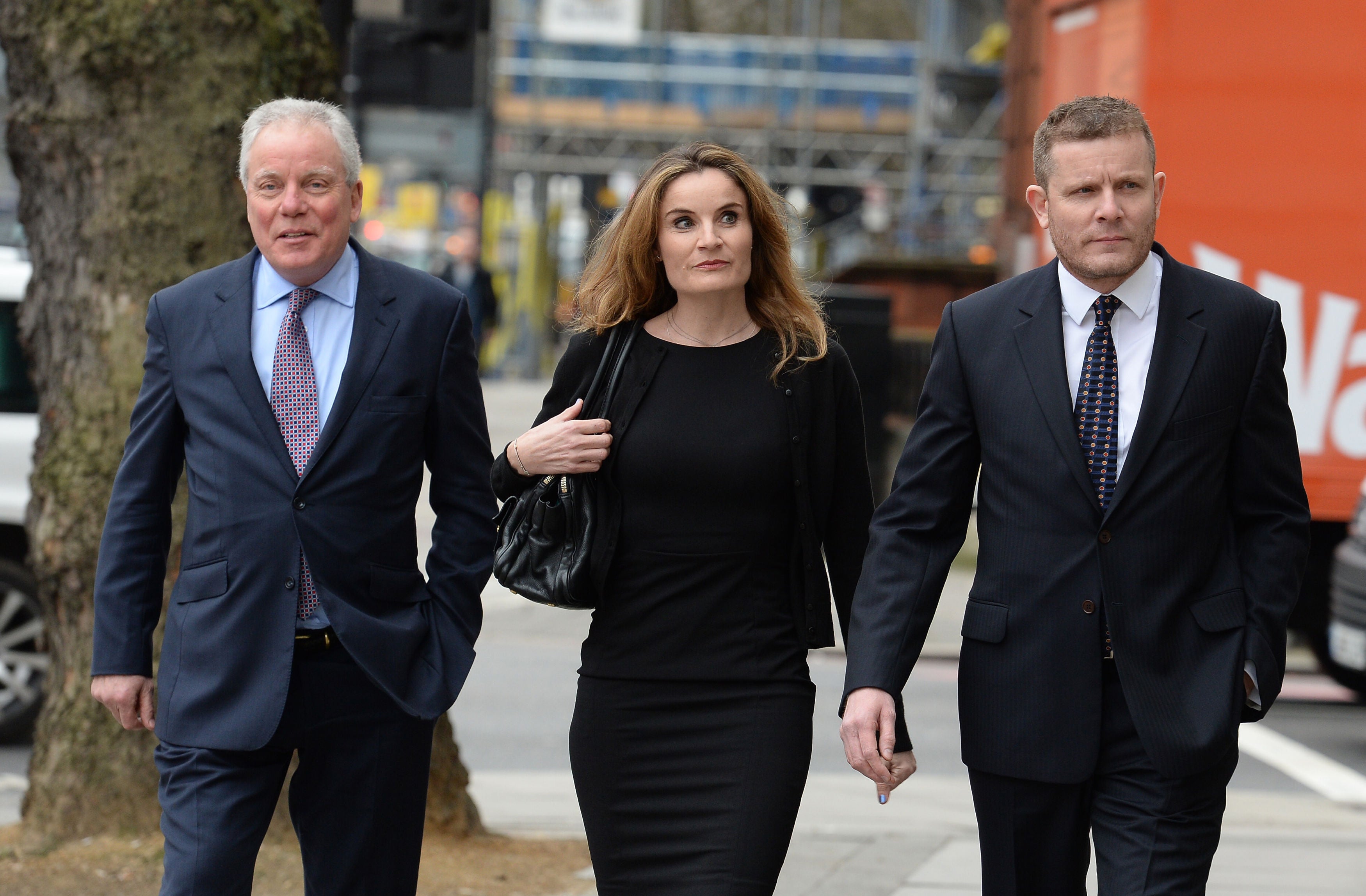 Chris Hutcheson (left) arriving at Westminster Magistrates’ Court in 2017