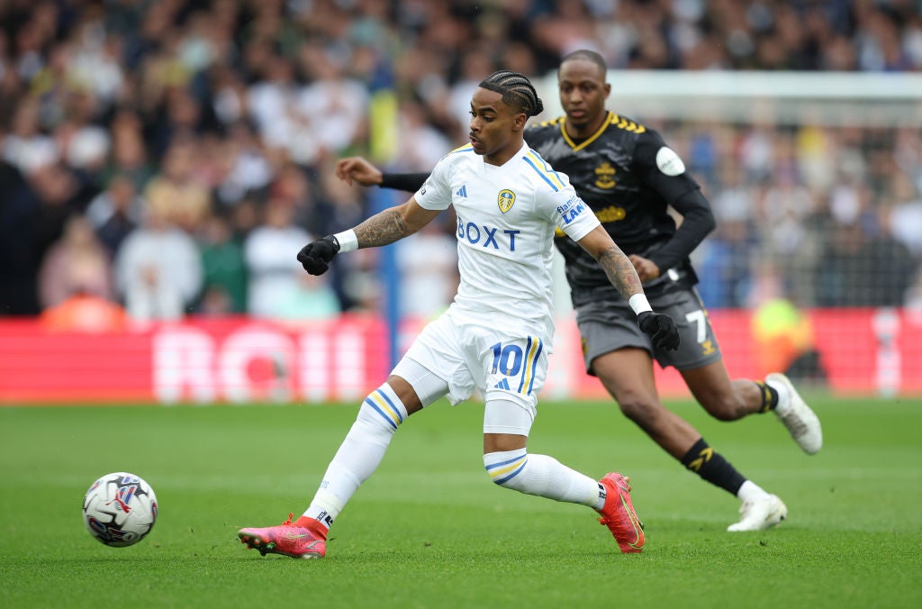 Crysencio Summerville and his Leeds team lost 2-1 at home to Southampton on the final day of the regular Championship season