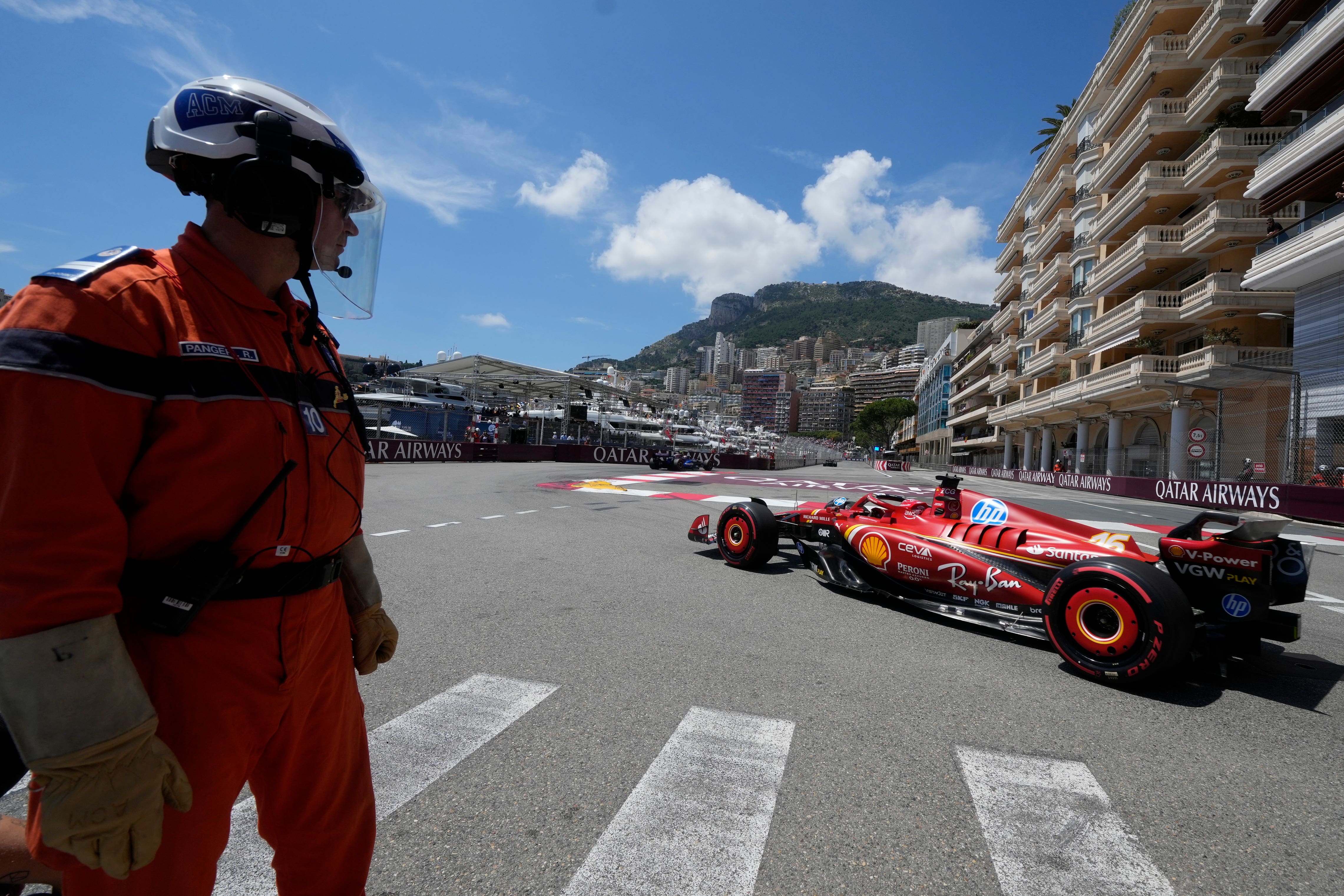 Charles Leclerc topped the timesheets for Ferrari ahead of qualifying (Luca Bruno/AP)