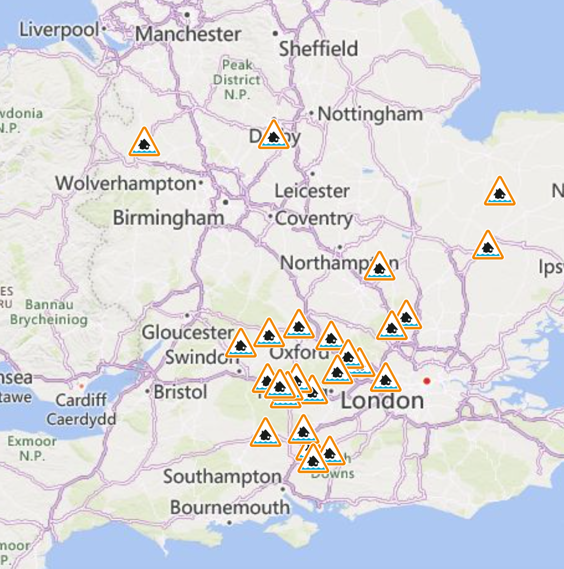 Dozens of flood alerts were in force as of Saturday