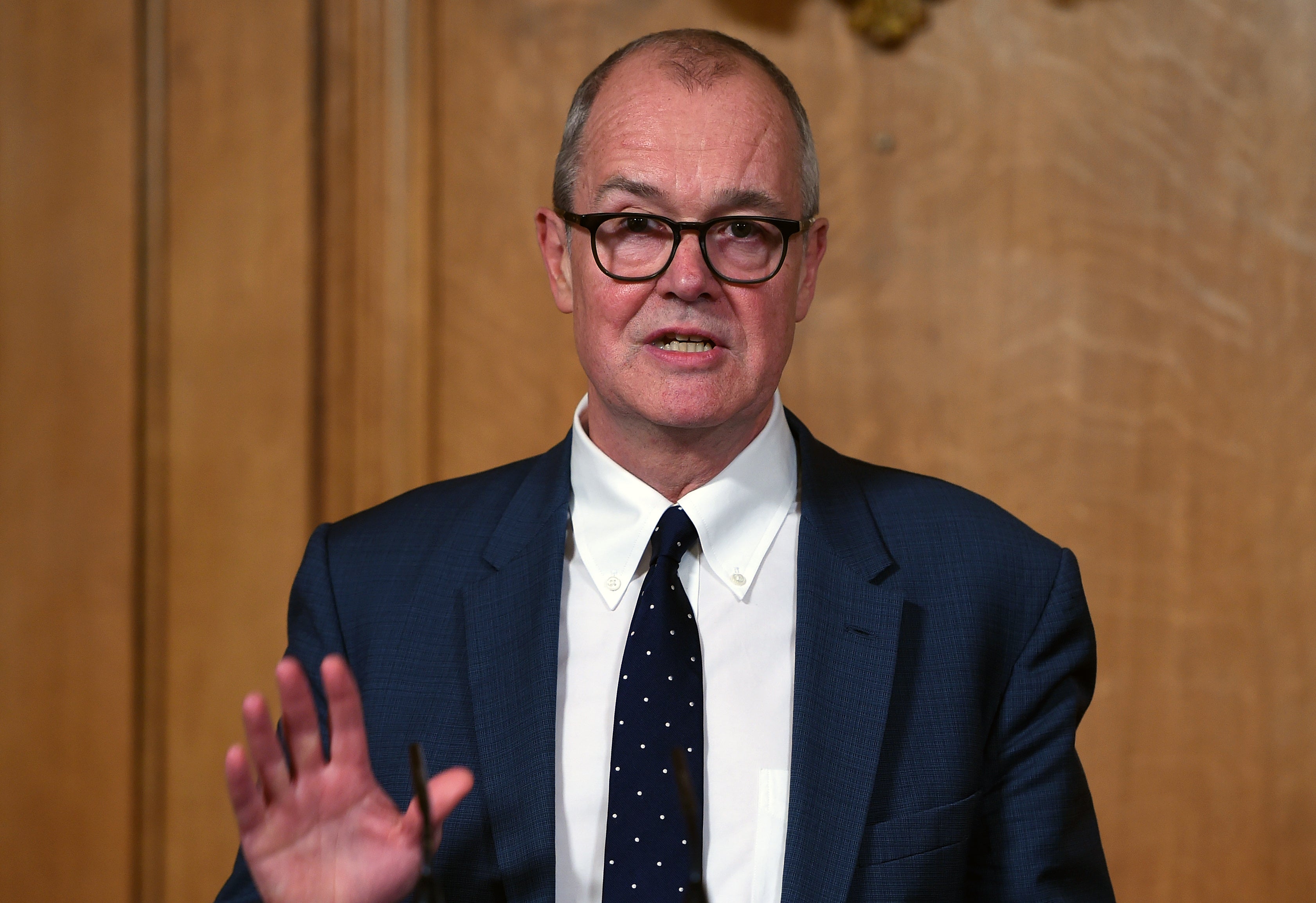 Patrick Vallance during a coronavirus press conference at Downing Street