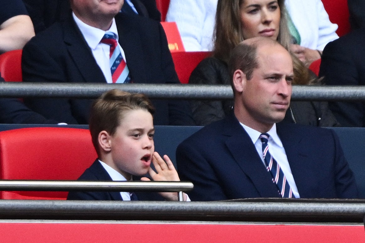 The young prince often attends football games with Prince William