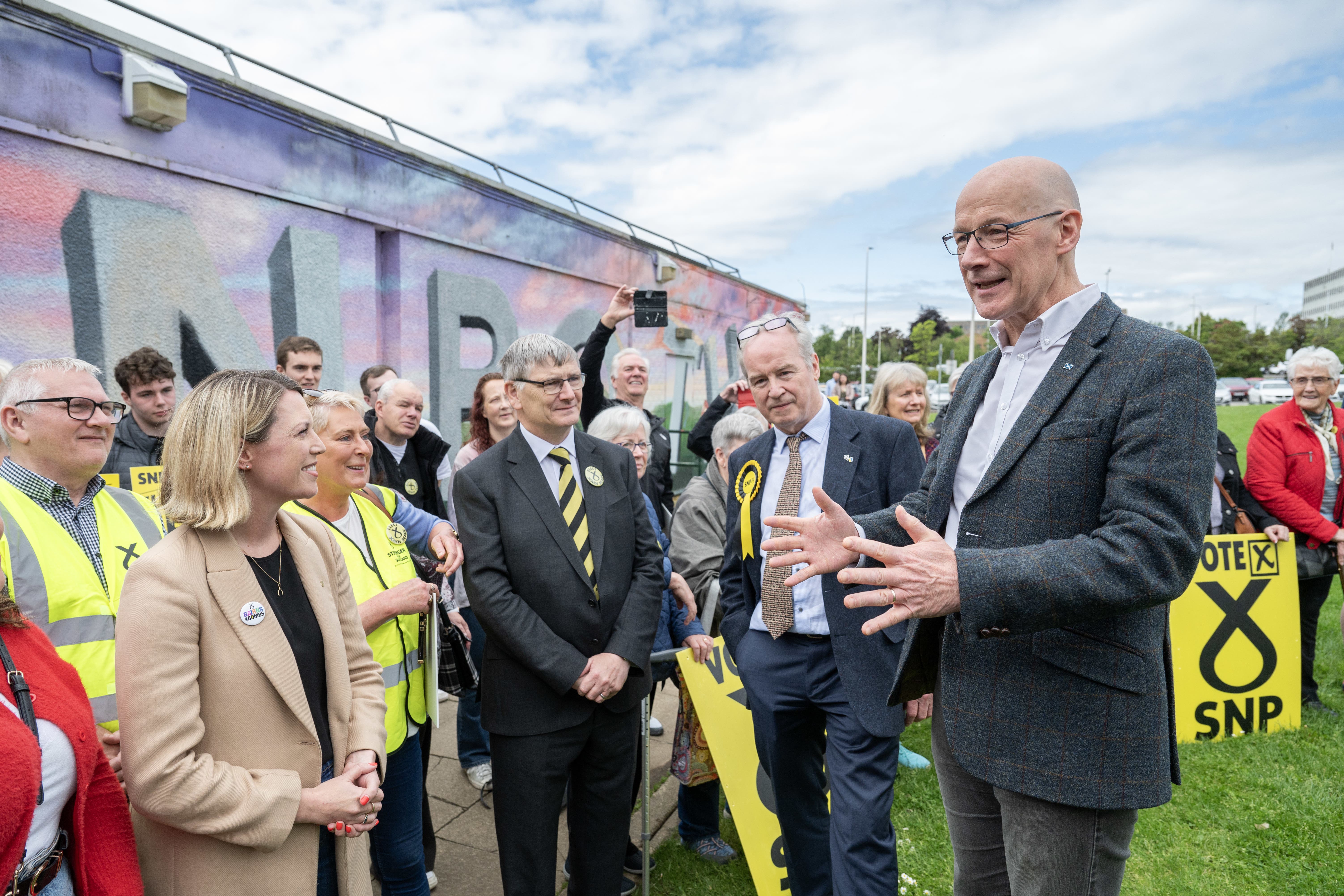 John Swinney visited several constituencies around Scotland on Saturday (Lesley Martin/PA)