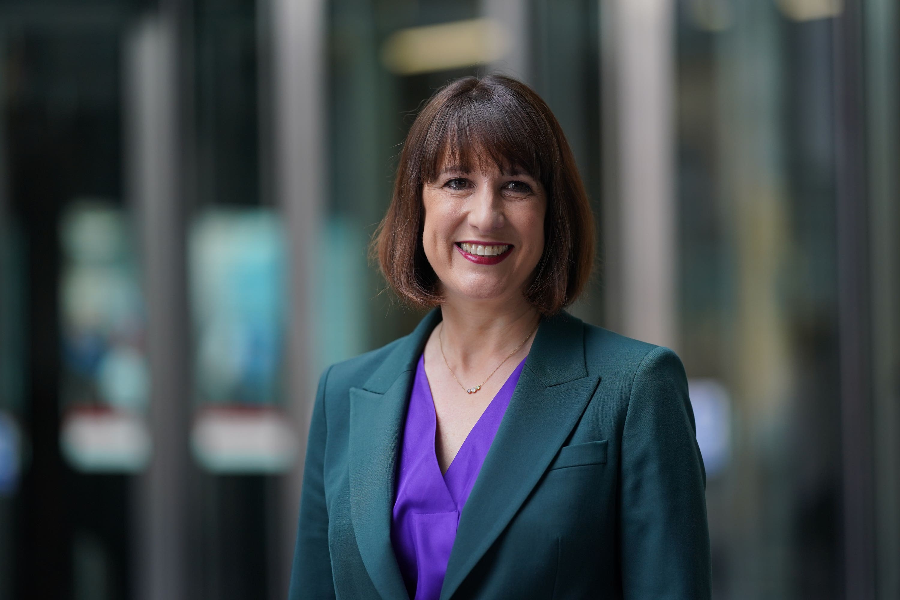 Shadow chancellor Rachel Reeves smiles as she leaves BBC Broadcasting House in London, after appearing on the BBC One current affairs programme Sunday With Laura Kuenssberg (Yui Mok/PA)