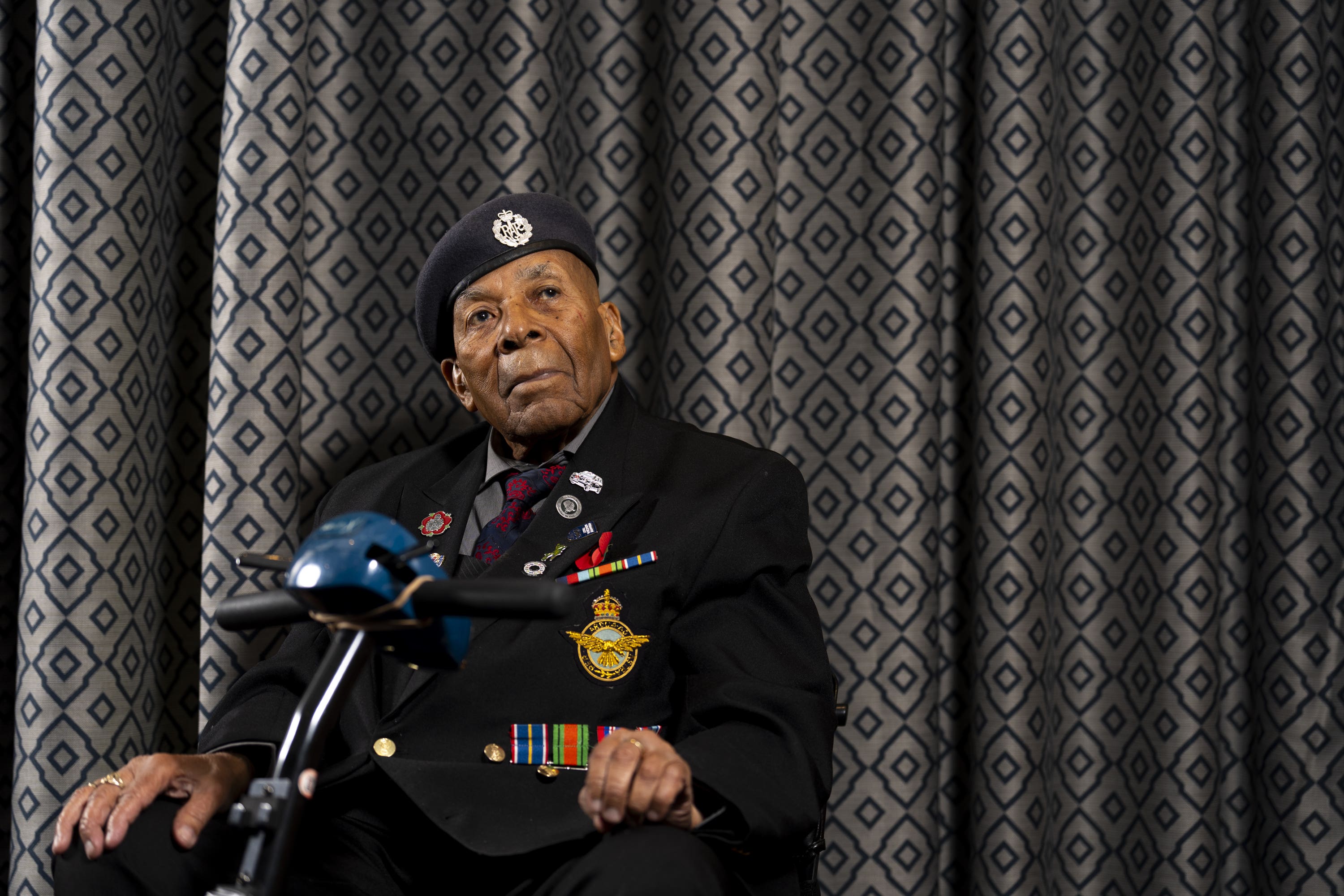 Gilbert Clarke, who was born in Montego Bay, Jamaica, in 1925 and lied about his age to join the Royal Air Force in 1943 (Jordan Pettitt/PA)